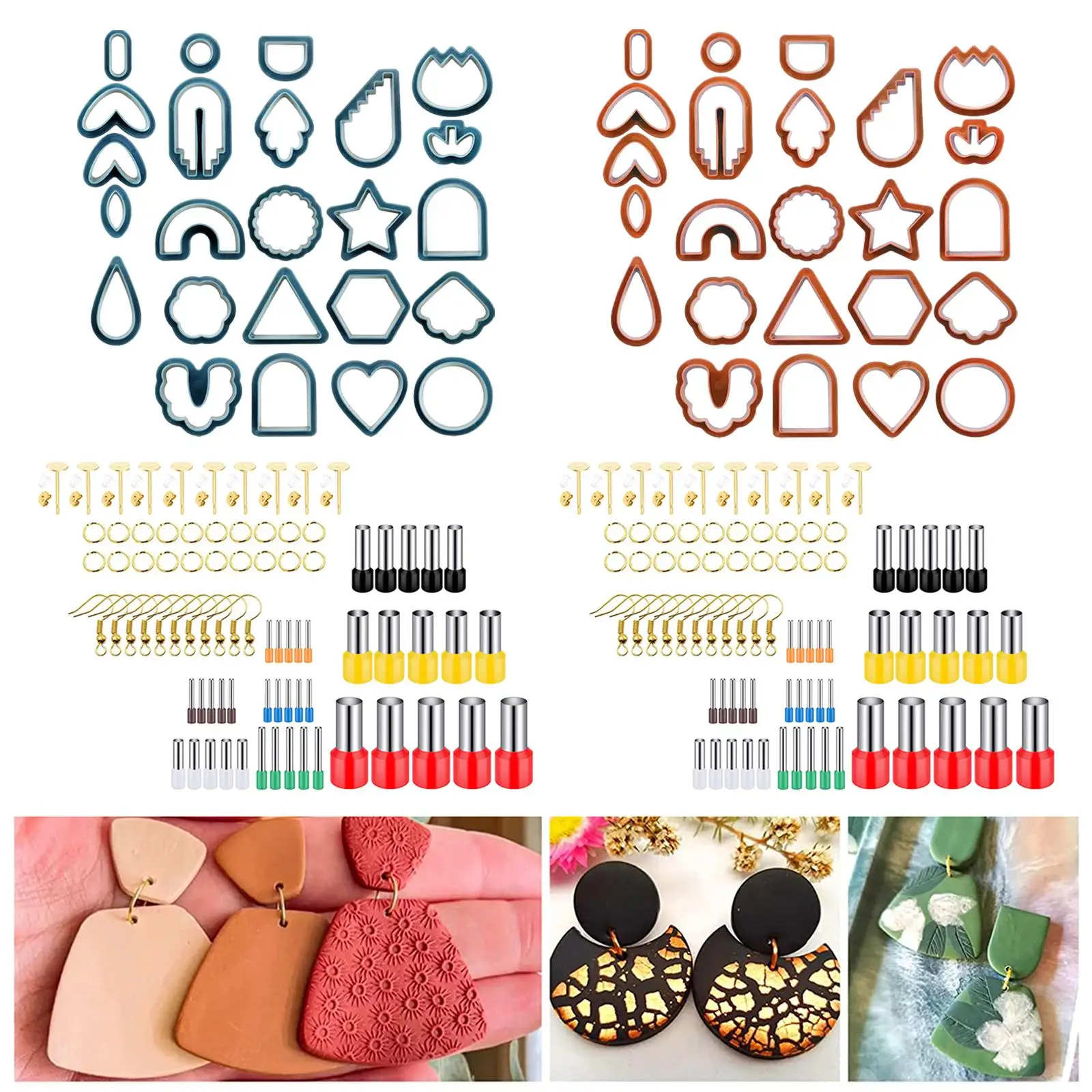 114 Pieces Polymer Art Different Shapes Earring Cutter DIY Earrings Ceramic Craft Jewelry Pendant Making