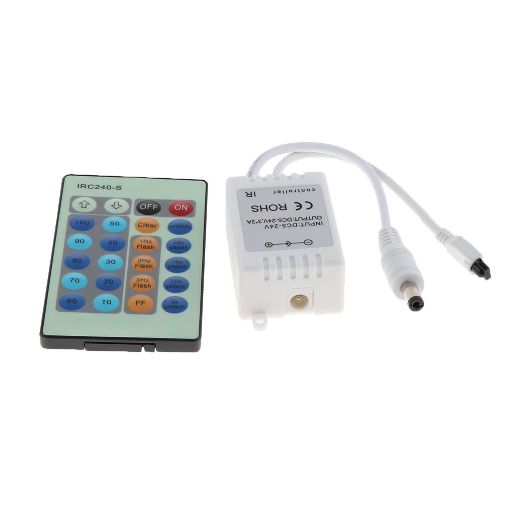 24 Keys Mini Wireless RF Controller for RGB LED Strip Light  Single Color- Music Light