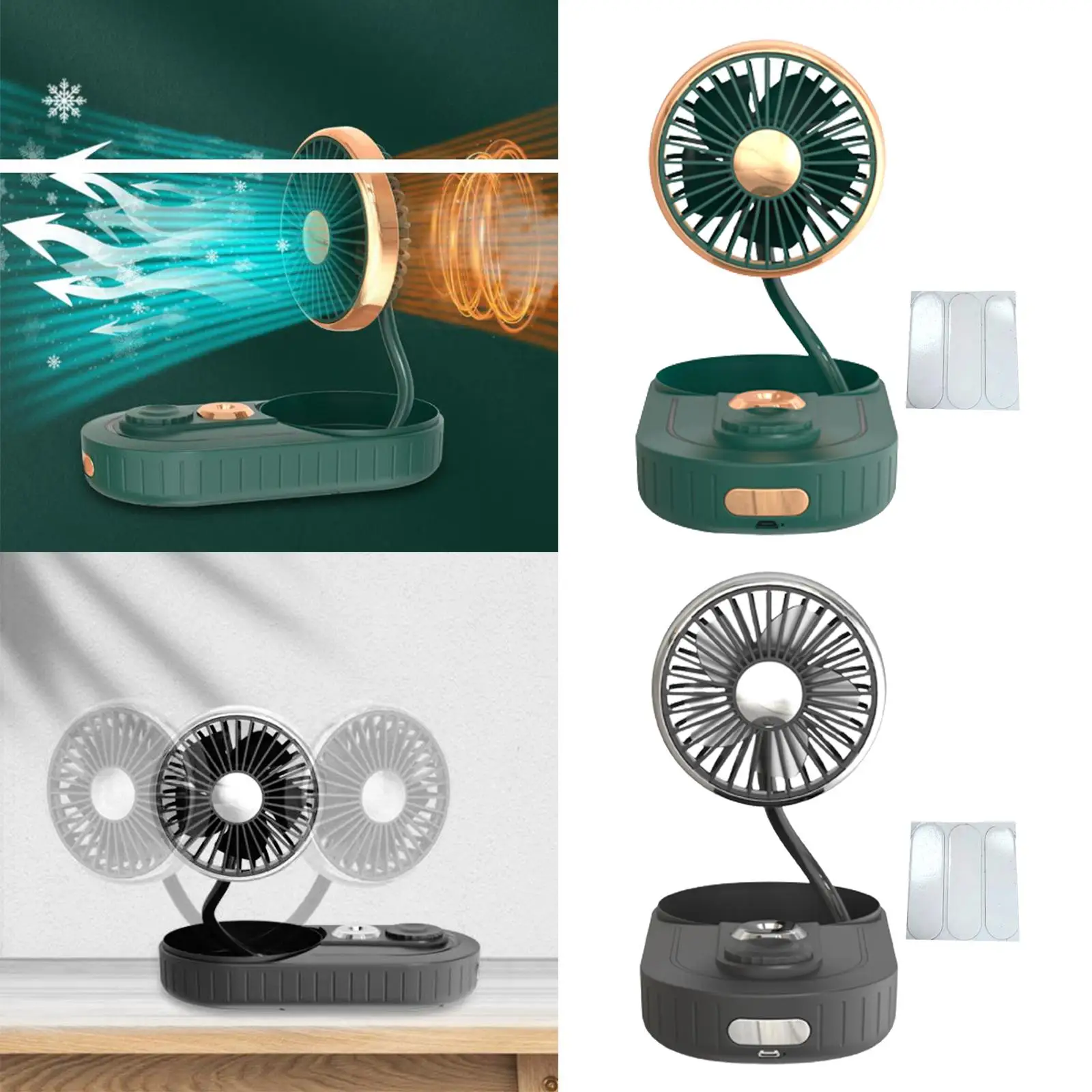 USB Fan Humidifier Dashboard Summer Air Circulation Fans Fits for Desktop Office