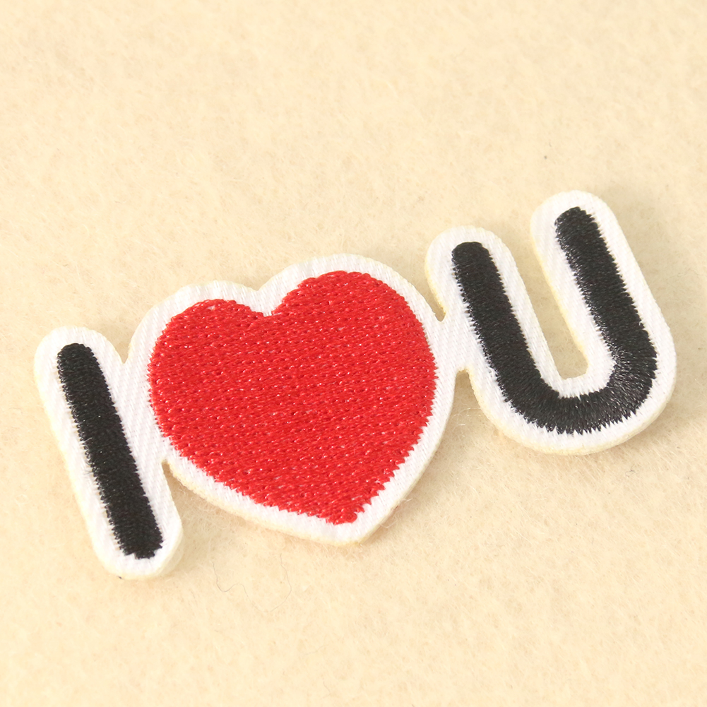 2PCS Kreative Minimalistischen Design Liebe Brief Stickerei Patch Kleidung Tasche DIY Loophole Scrapbooking Zubehör Dekorative Handwerk – Detail 5