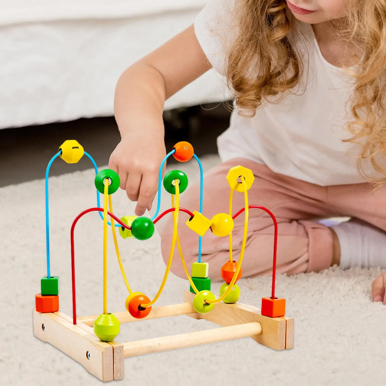 Colorful Roller Coaster, Bead Maze Toy, Wooden Motor Skills Development Toy, Colorful Roller Coaster, for Baby