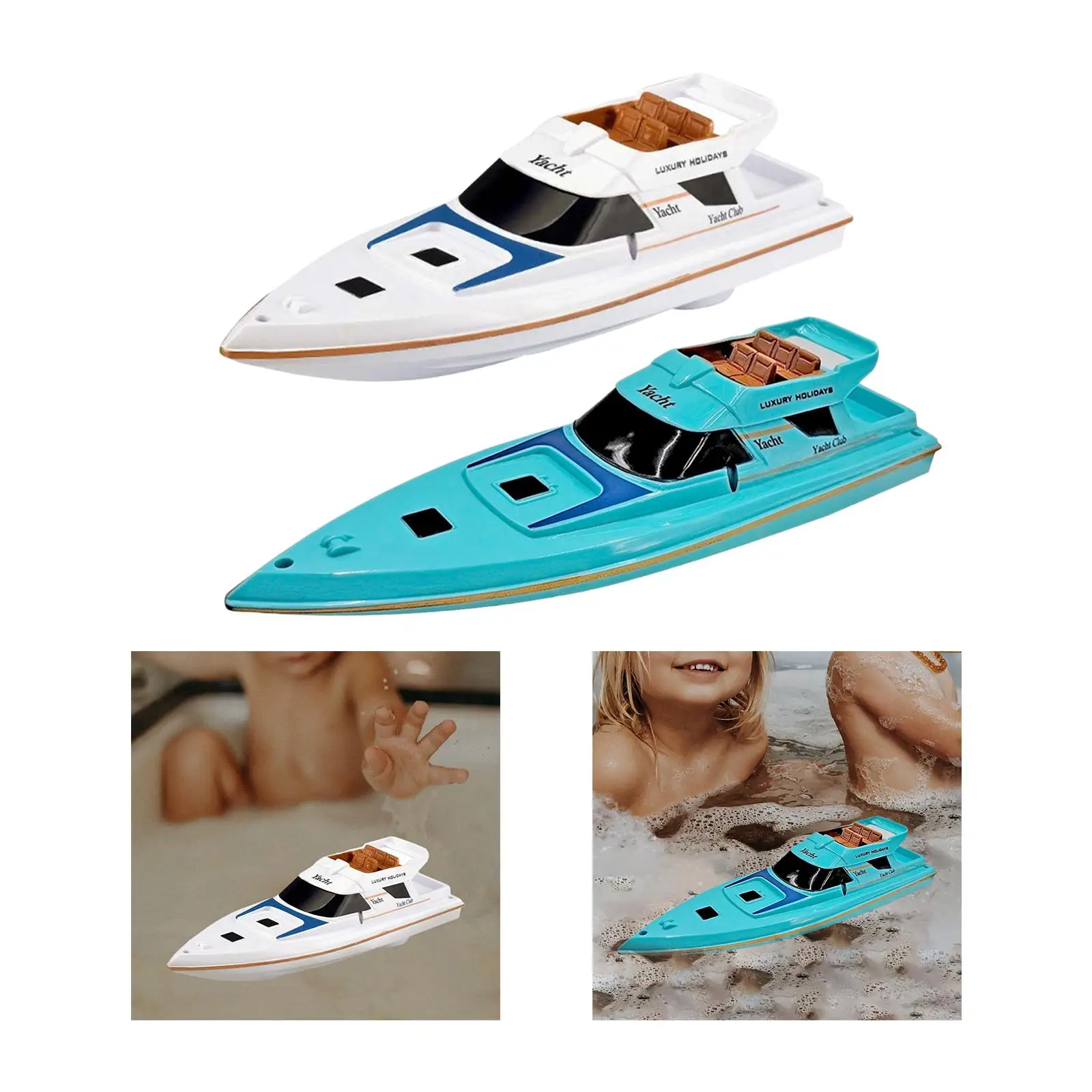 Electric Speed Boat Bath Boat Floating Toy Yacht for Park Swimming Pool Gift