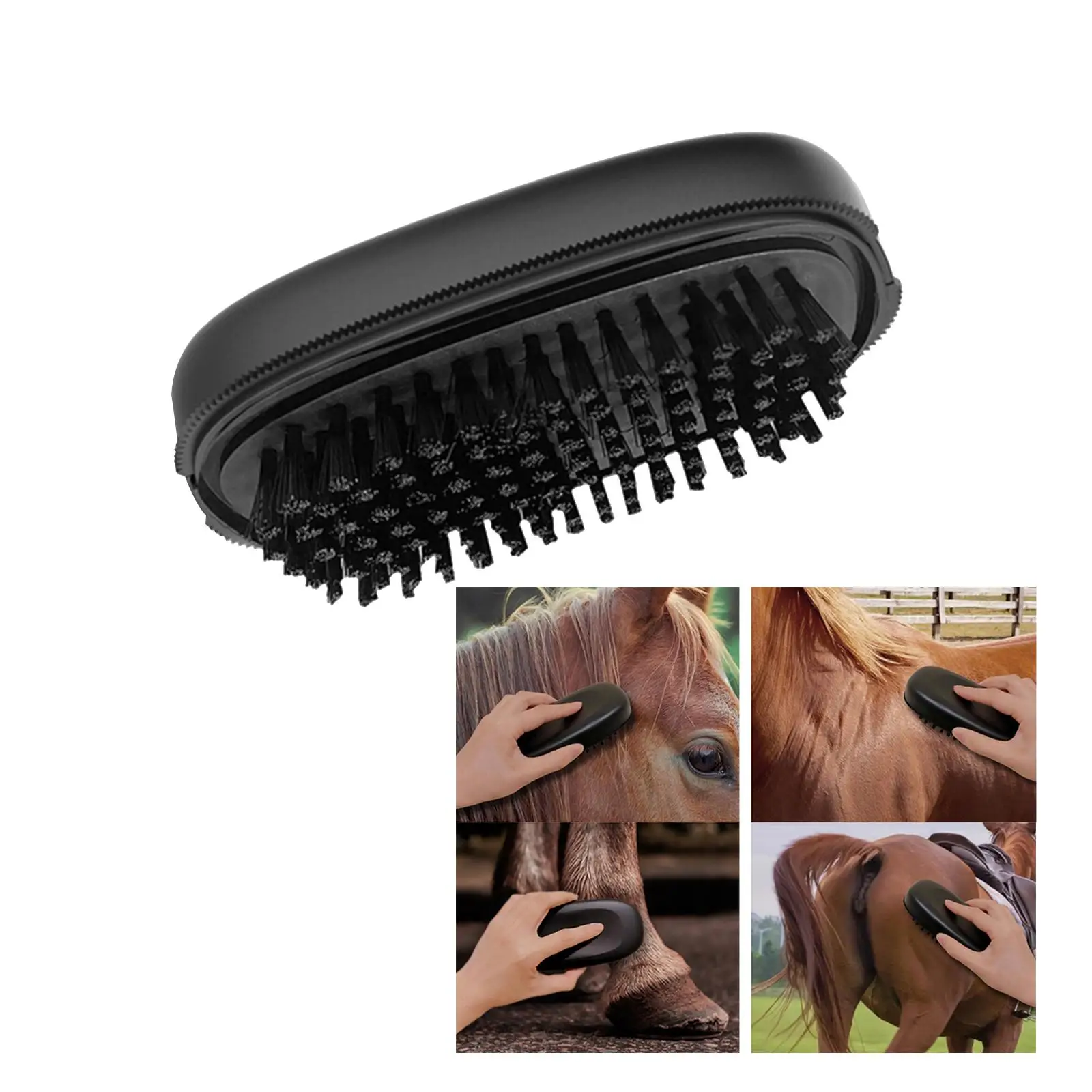 Horse Brush Face Body Brush Soft Bristles Comb Lose Hair Remover Washing Brush Grooming Brush Equestrian Supplies Tool Equipment