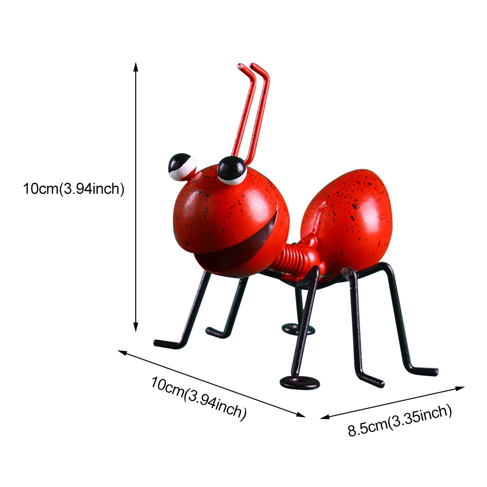 4pcs Gift Craft Patio Metal Ant Wall Art Yard Lawn Sculptures Desktop Home Decor Ornament Outdoor Garden Cute Insect Hanging