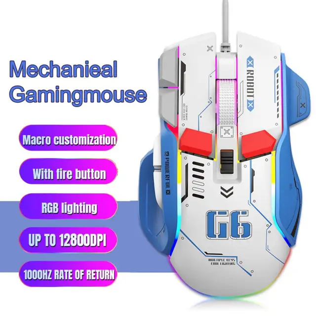 Profession Gaming Mouse RGB Voice Control 10 Keys 12800DPI 1000Hz 400ips  RGB Wired Mouse Mice For Laptop PC LOL FPS Gamer - AliExpress