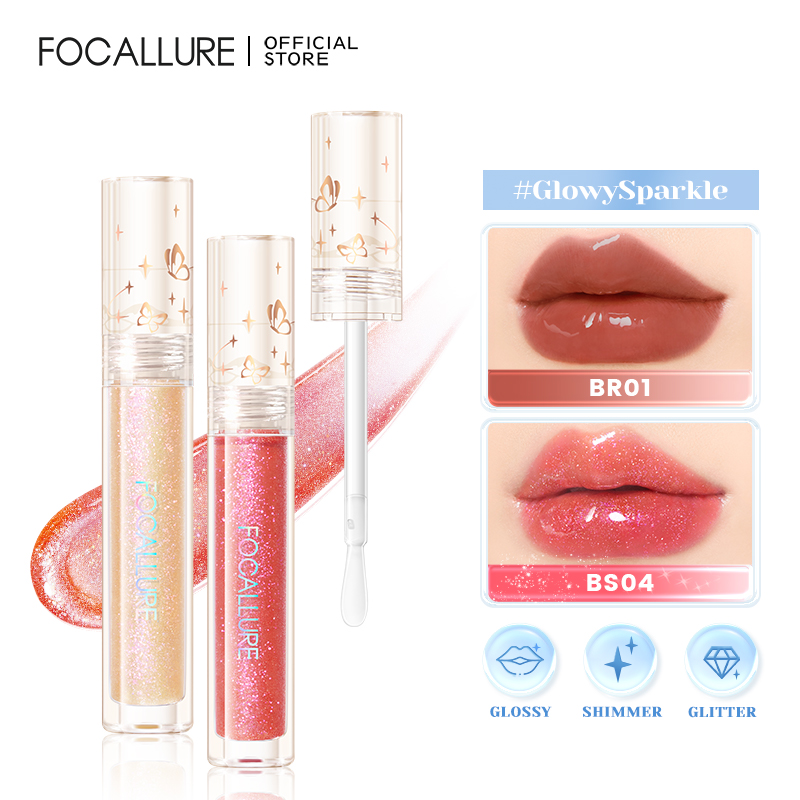 Best of FOCALLURE Glitter Shimmer Lip Gloss Nourishing Long-lasting Lip Glaze Lip Tint Glossy Liquid Lipstick Cosmetics Makeup For Women Reviews & Tips