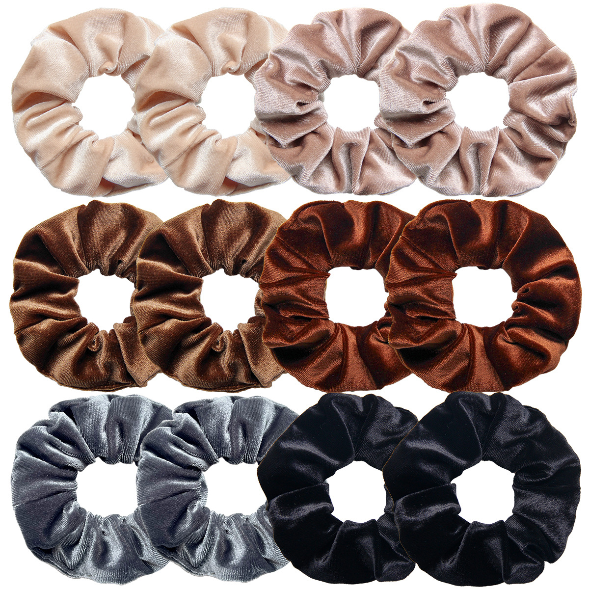 12 Stück Vintage Damen Rosa Samt Scrunchies Baby Mädchen Kopfbedeckung Weiß Schwarz Blau Grün Elastische Haarbänder Kinder Haarschmuck – Detail 19