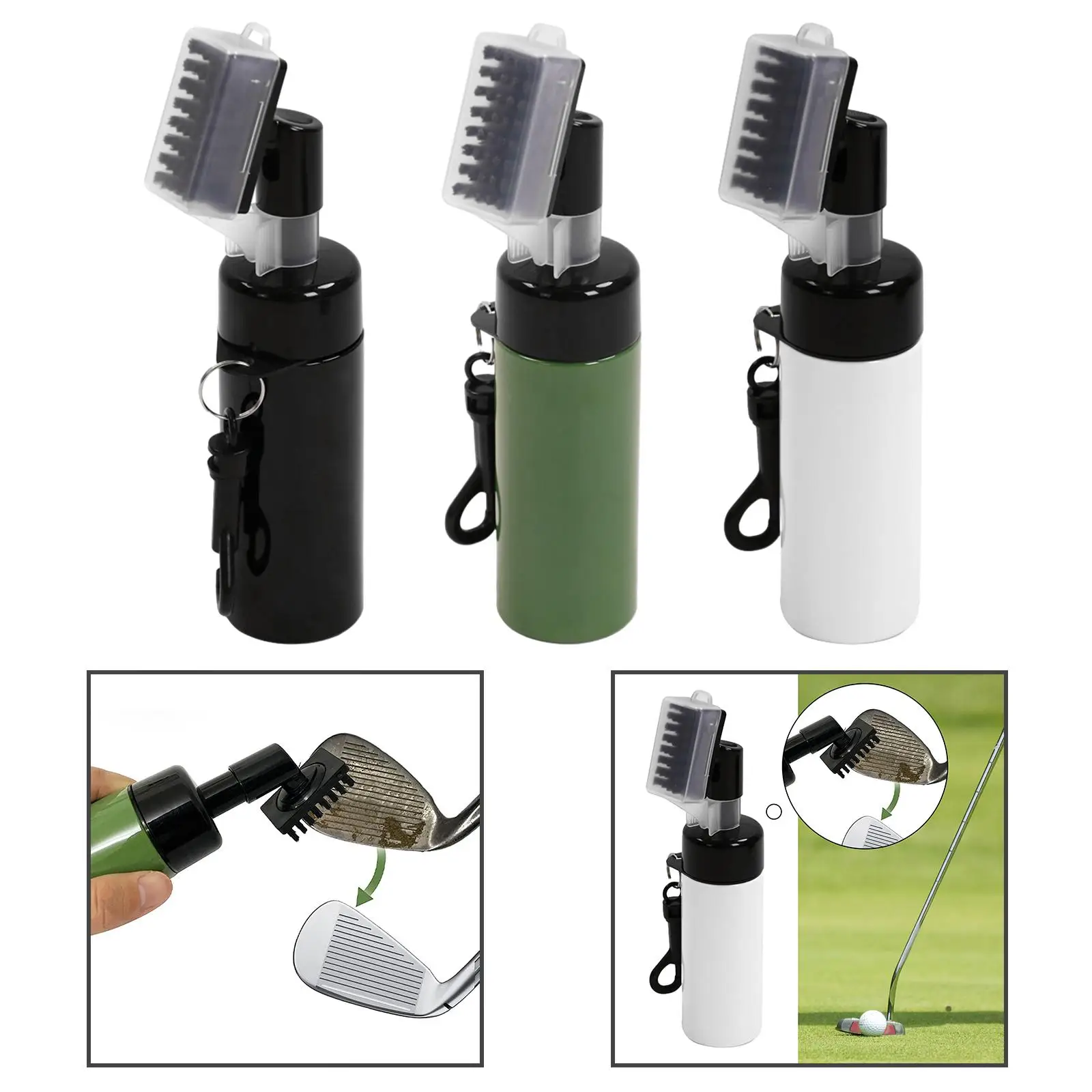 Golf Club Groove Cleaning Brush Bottle Brush Groove Club Cleaner Anti Leak Reservoir Tube