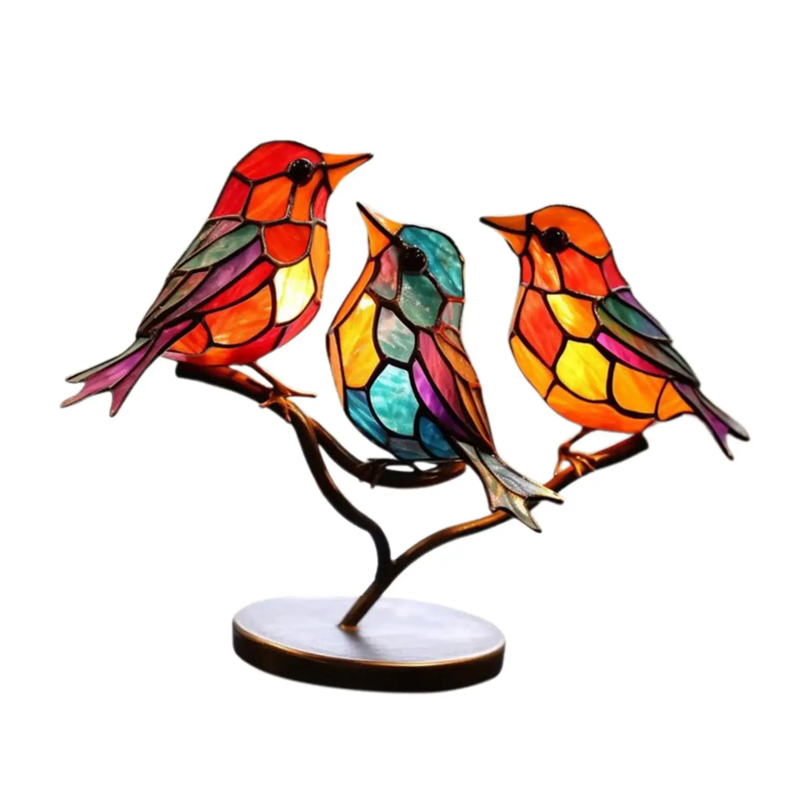 Bird Statue Window Panels Figurines Home Decor Bird Sculpture Birds on Branch