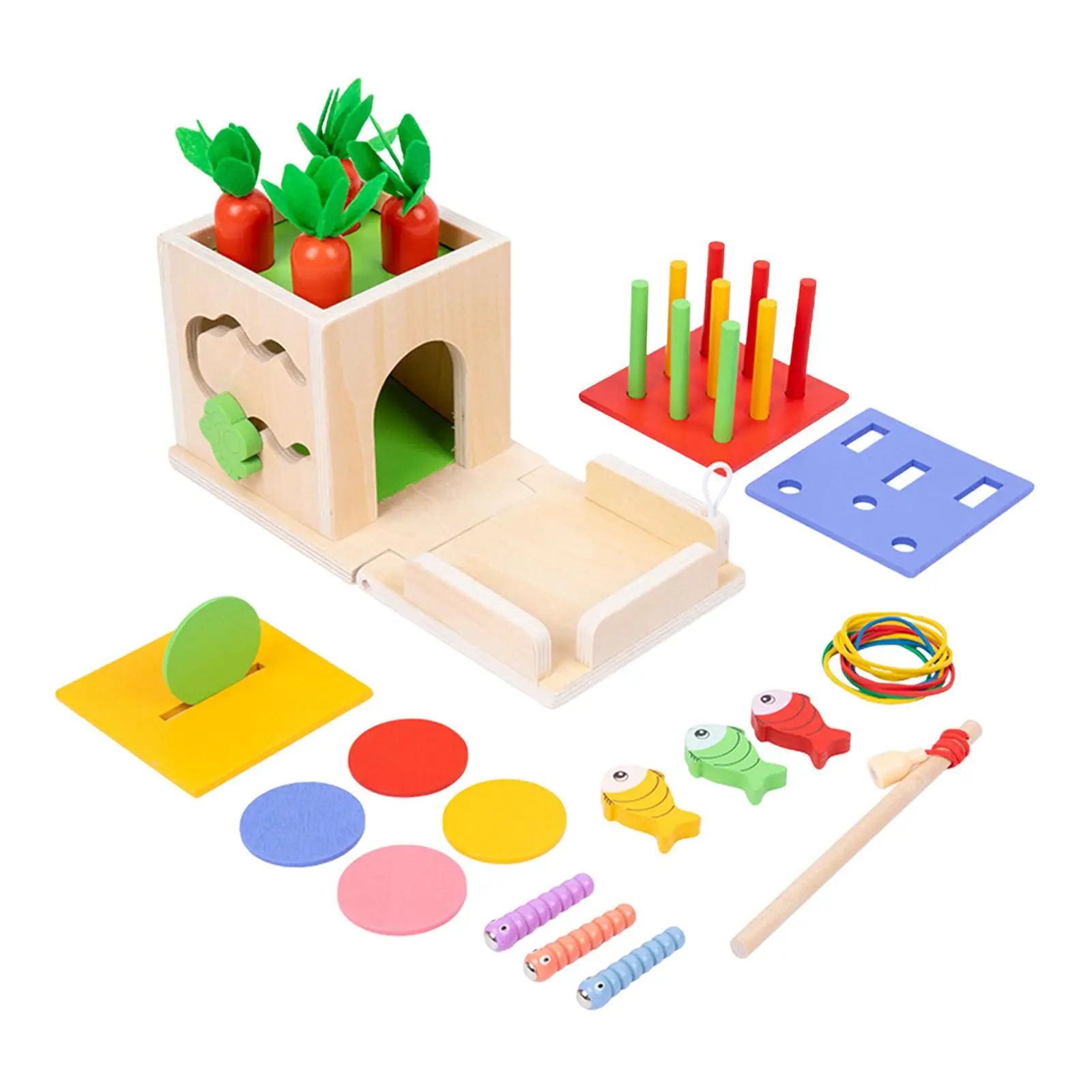 Montessori Toddler Play Kit Gear Toddler Educational Learning Toys Stacking Object Permanence Box for 1 2 3 Year Old 6 Months up