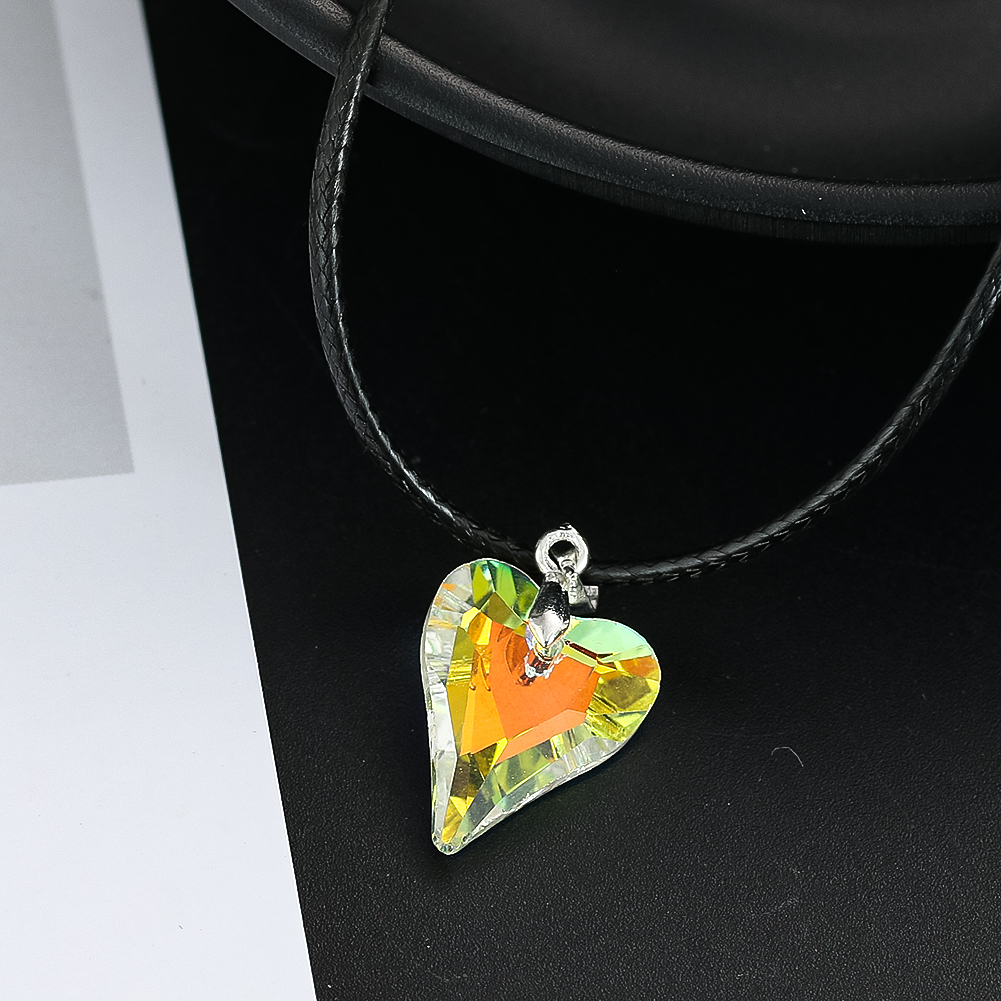 5 Stück AB Farbe Kristall Liebe Herz Anhänger 15X25mm Glasperlen Charms für Schmuckherstellung Halsketten Ohrringe DIY handgemachte Accessoires – Detail 4