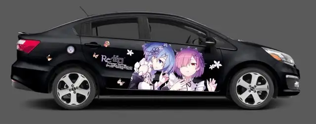 Anime ITASHA Re:Zero Car Wrap Door Side Fit With Any Cars Vinyl graphics  car stickers Car Decal - AliExpress