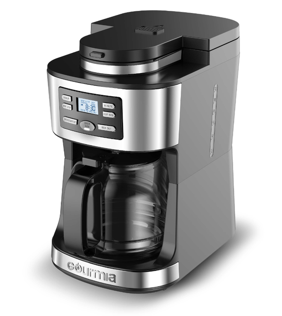 Catalog :: Appliances :: Coffee Makers :: Gourmia - Single Serve K-Cup Pod Coffee  Maker with Built-In Frother - Black/Stainless Steel