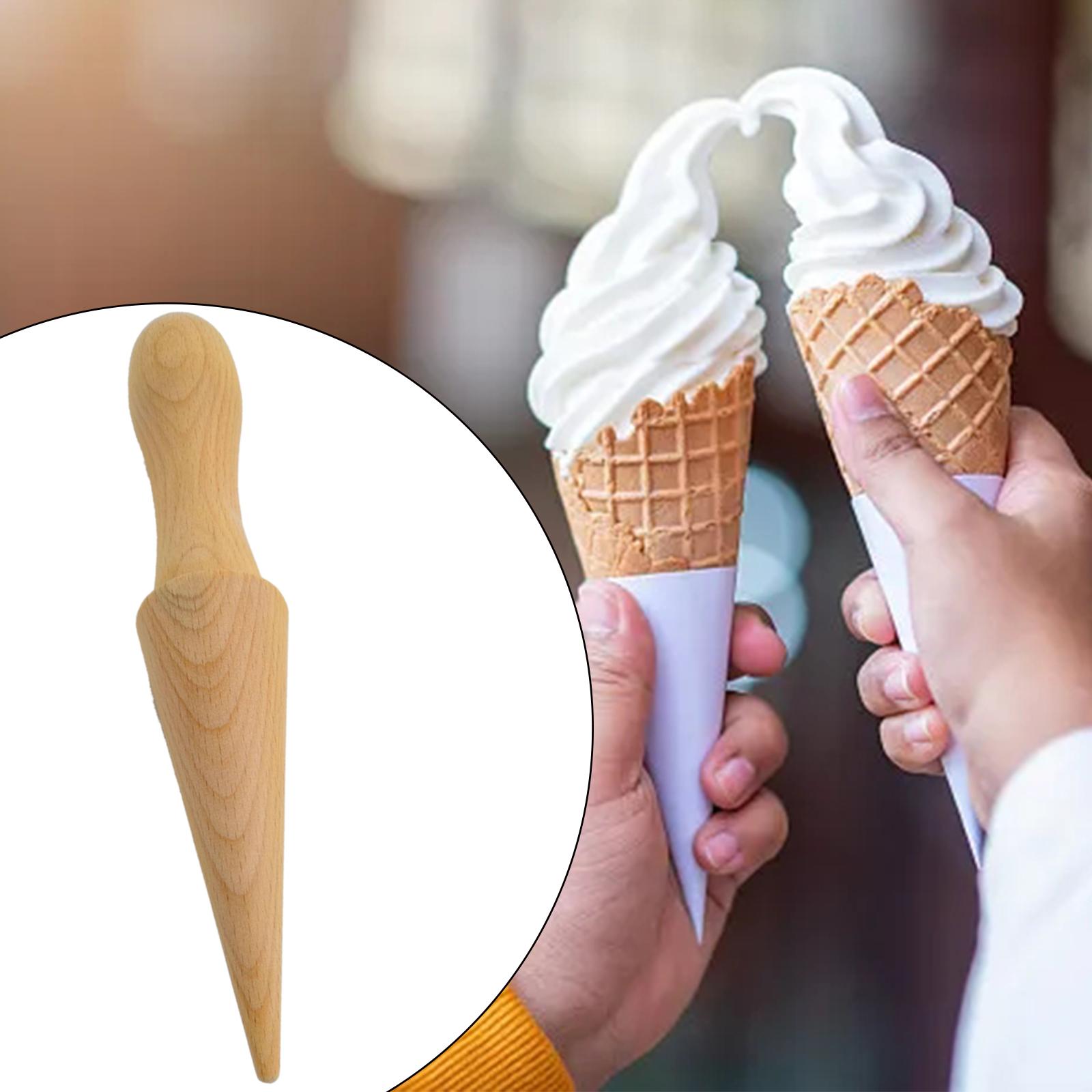 Wooden Ice Cream Cone Maker Dessert Cooking DIY Tools Lightweight Kitchen Tool Pizzelle Roller for Baking Kitchen Pastry Cooking