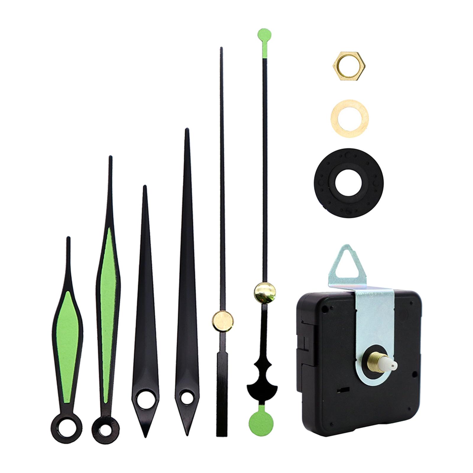 Quartz Clock Movement Mechanism Mute Replace Parts Long Shaft with Needles