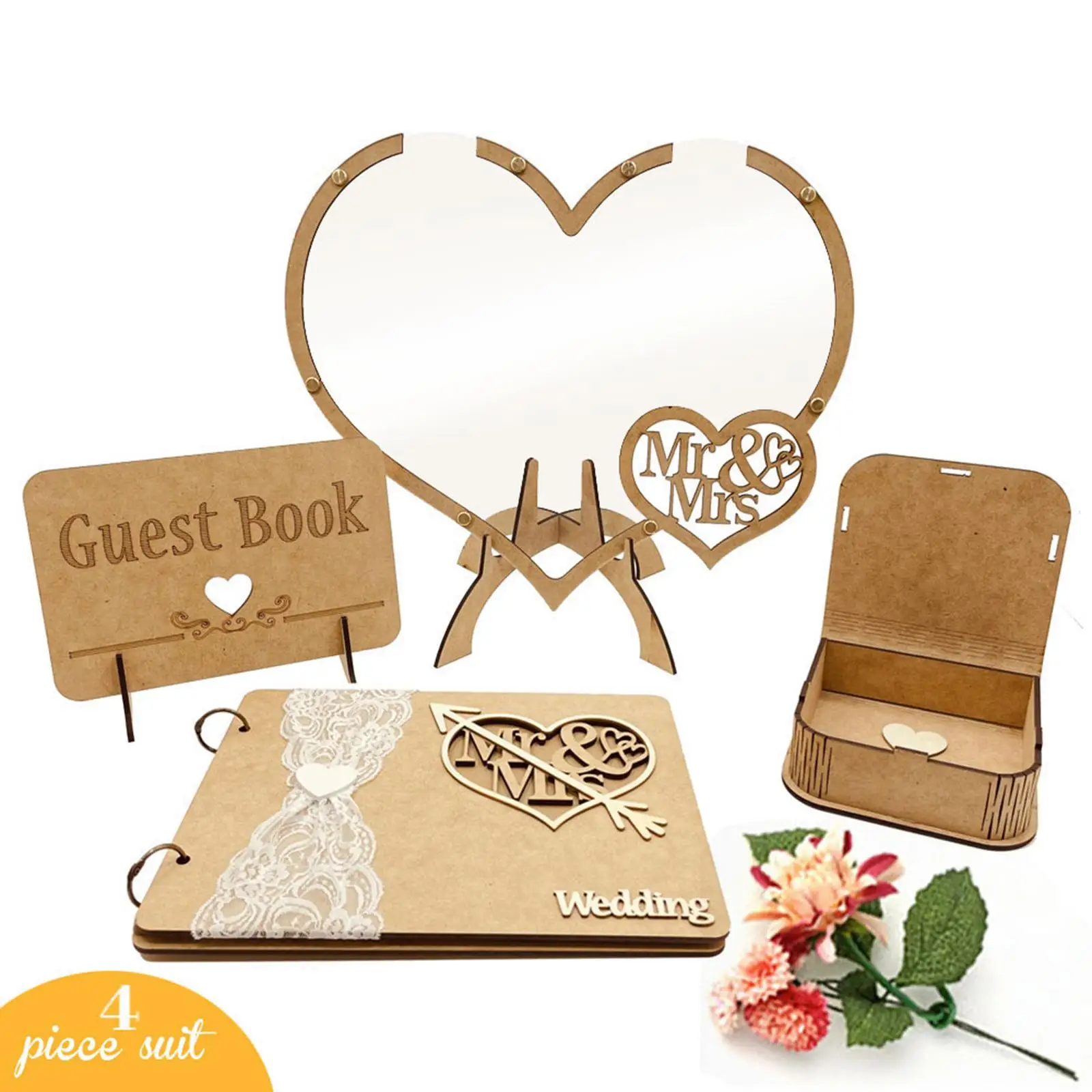 Rustic Wedding Guest   Box with Stand for Wedding Reception Birthday