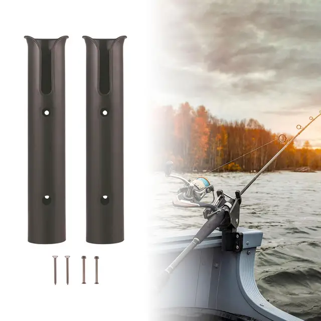  6 Pcs Black Nylon Long Fishing Rod Holder Tube Insert