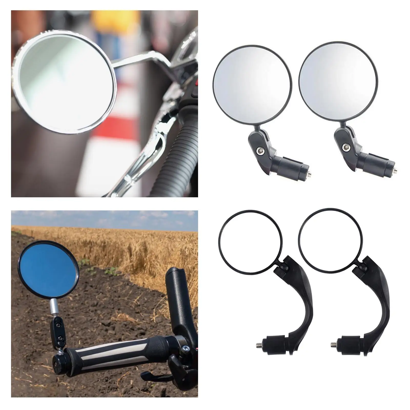 2x Bike   Convex Mirrors MTB Mountain Reflector Bicycle  Scratch Resistant