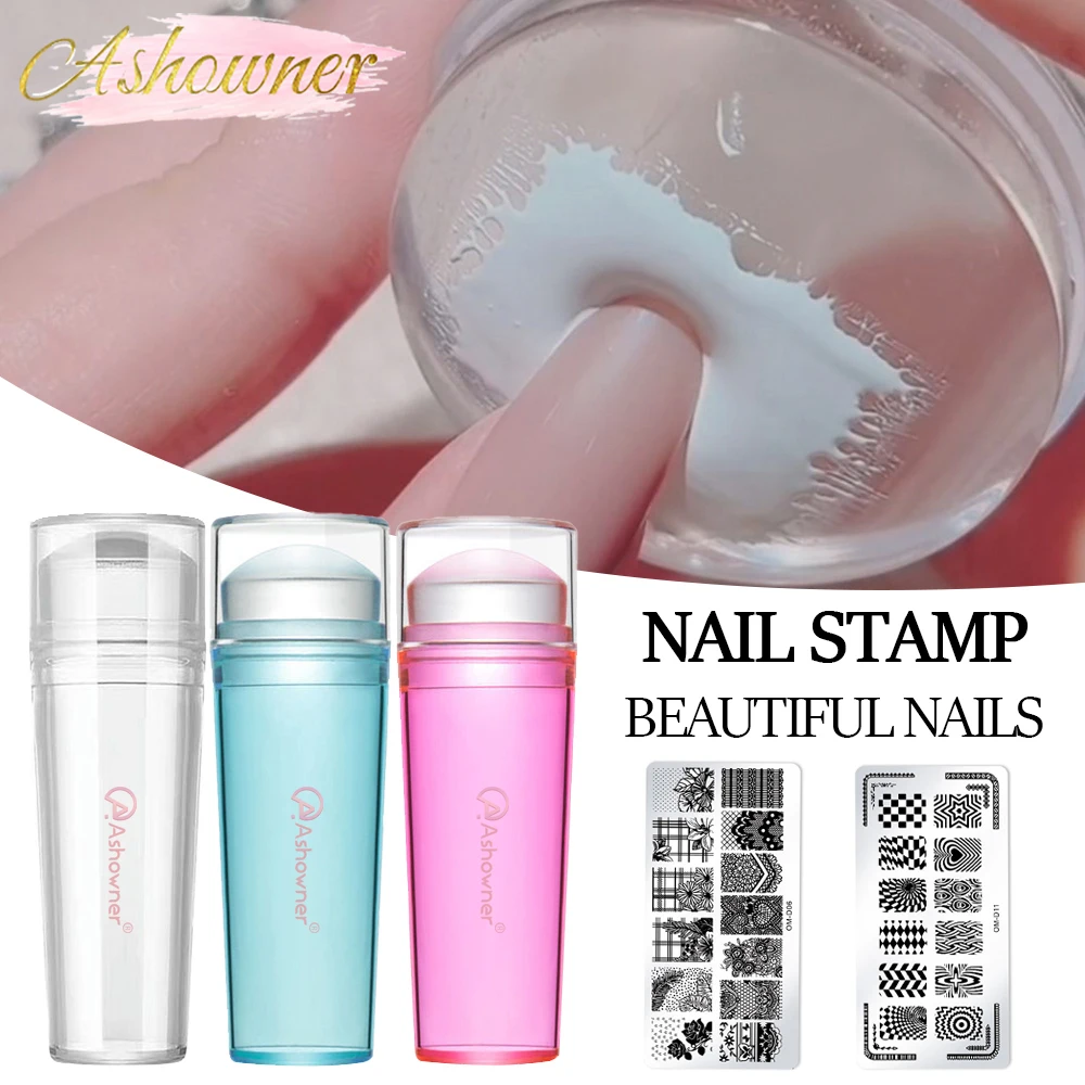 Best of Transparent Nail Stamper With Scraper 2pcs Jelly Silicone Stamp For French Nails Manicuring Kits Nail Art Stamping Tool Set Reviews & Tips