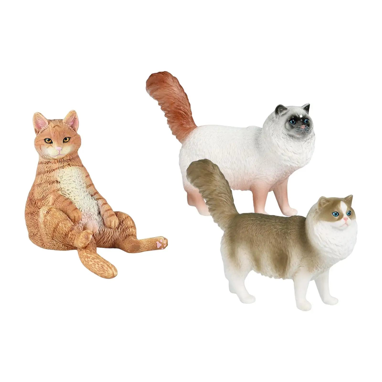 Cat Figurines Small Animals Figures Animal Cat Characters Toys Figurine for Home Decor Birthday Gifts