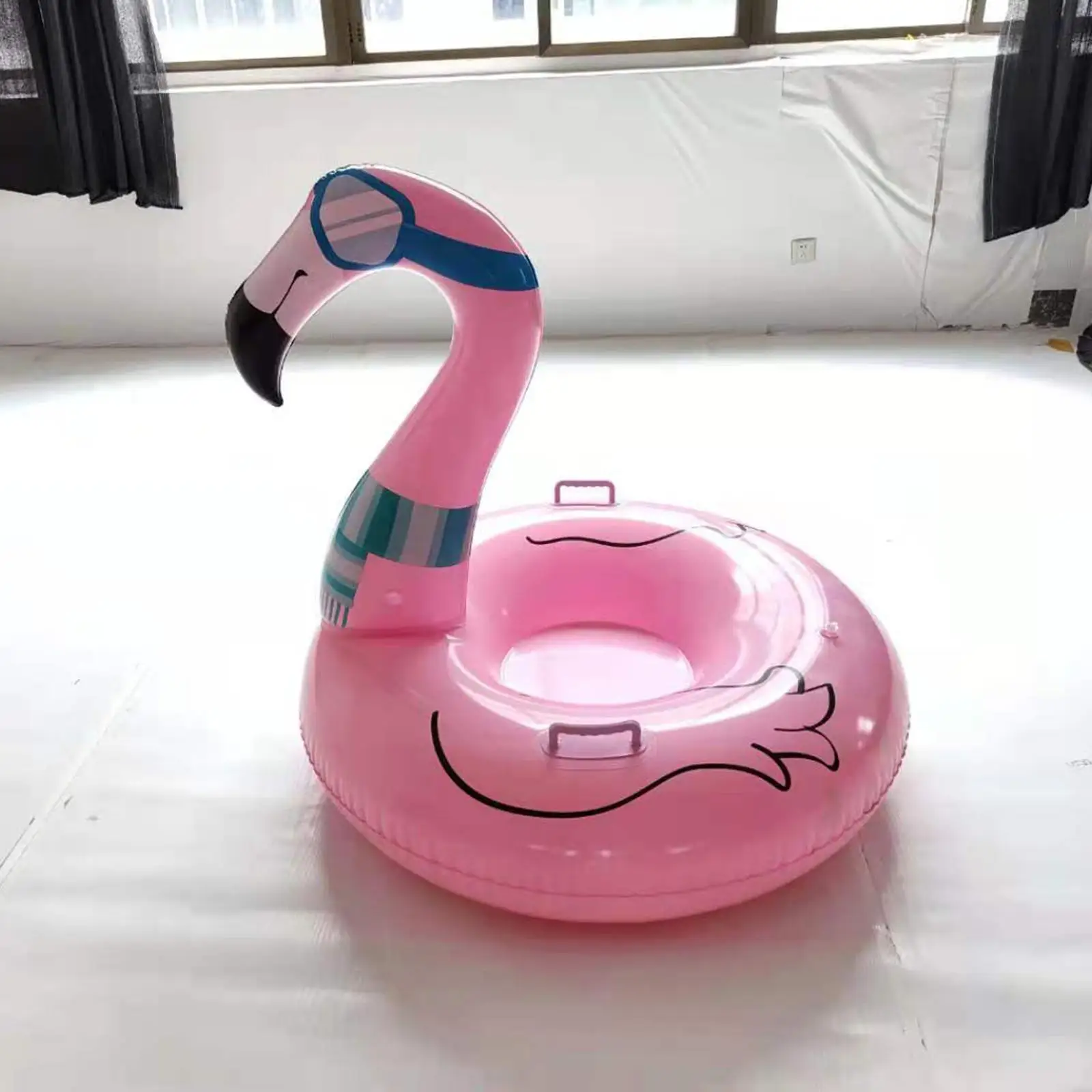 Inflatable Snow Tube for Children and Adults Flamingo Snow Tube 47`` Snow Sled for Games Family Activities Sledding Skiing