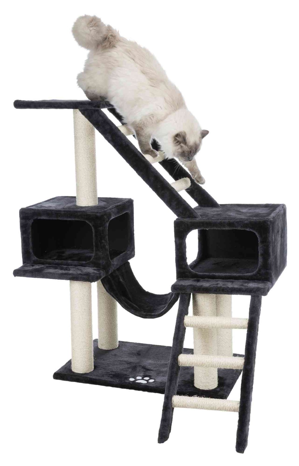 TRIXIE Malaga Plush & Sisal 3Level 43″ Cat Tree with Scratching Posts