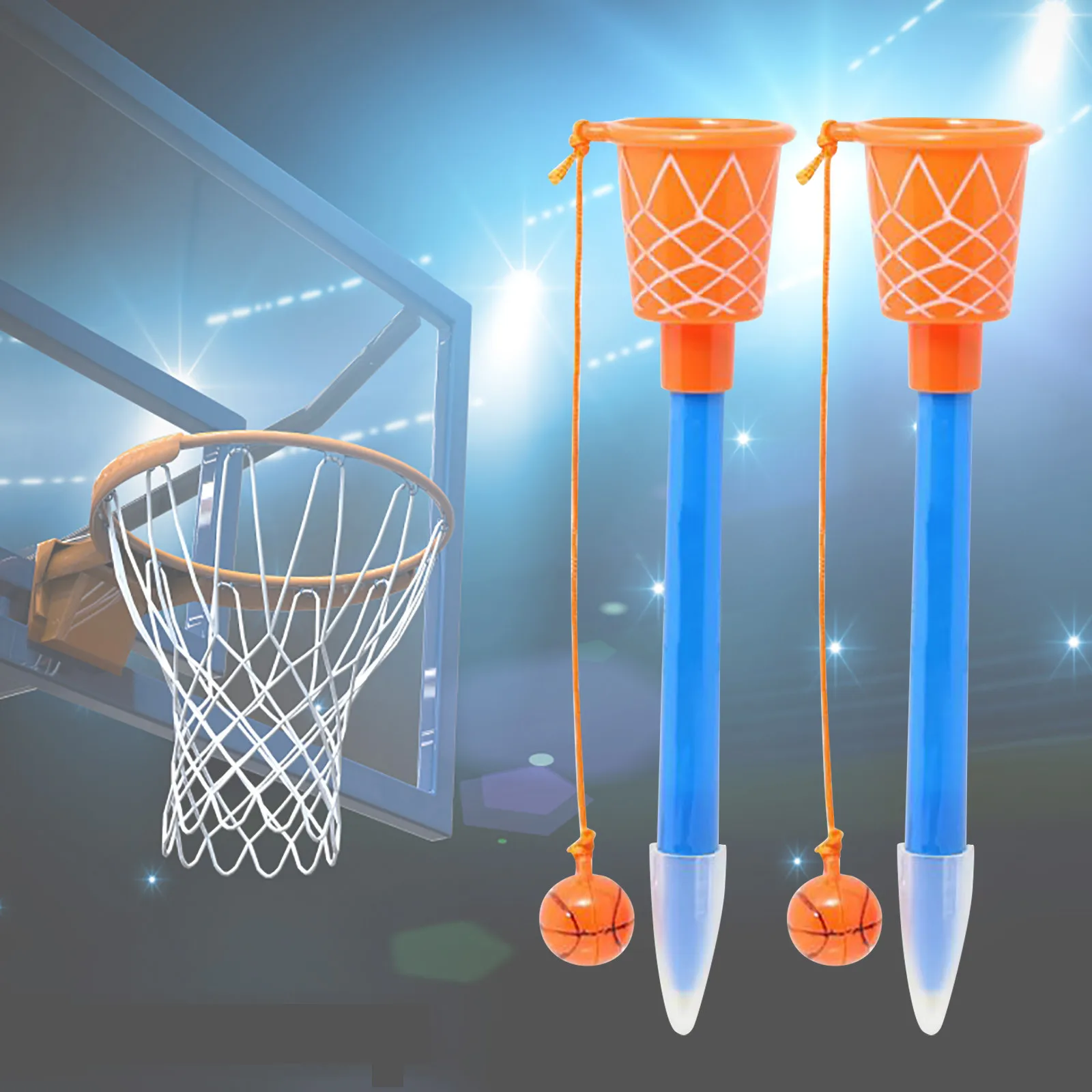 0.7 mm 20 Pcs Basketball Hoop Pens Basketball Party Favors with Blue Pencil Grips Basketball Novelty Pens for Kids Foam Pen Cushion Sports Party Favors for Sports Themed Birthday Party Supplies 