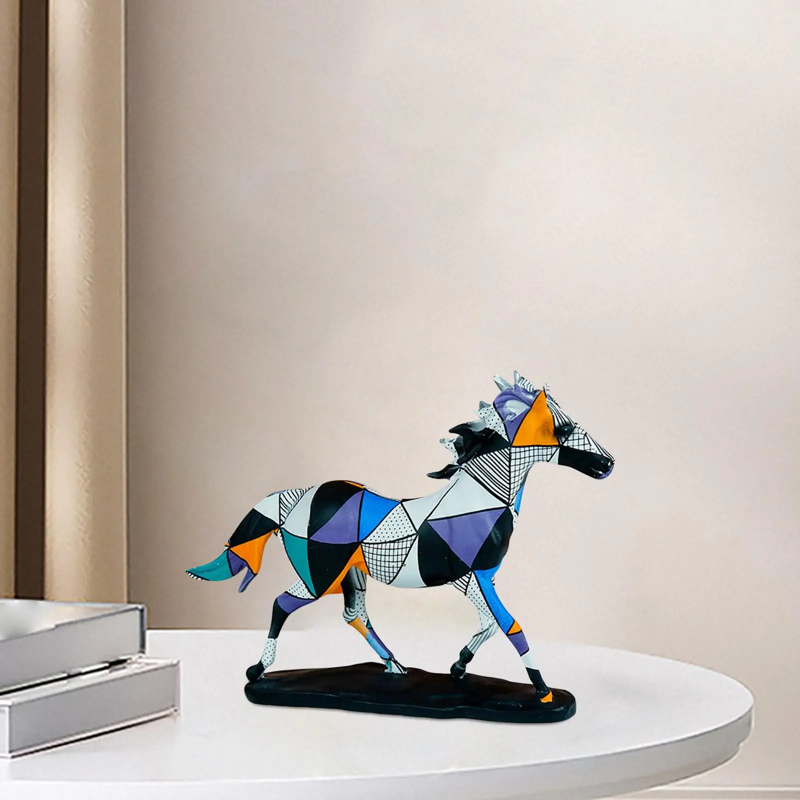 Resin Figurines Sculptures Sill Office Tabletop Decors Cabinet Horse Statues