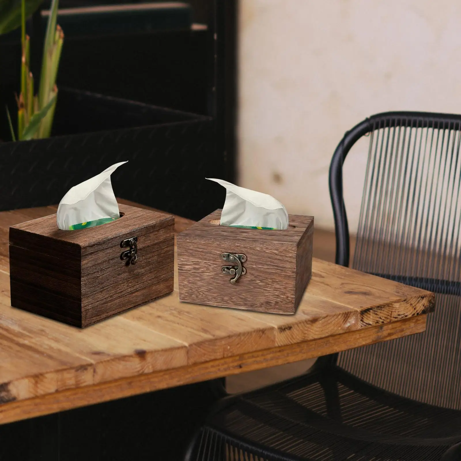 Wooden Tissue Box Organizer Tissue Box Cover for Bedroom Restaurant Dresser