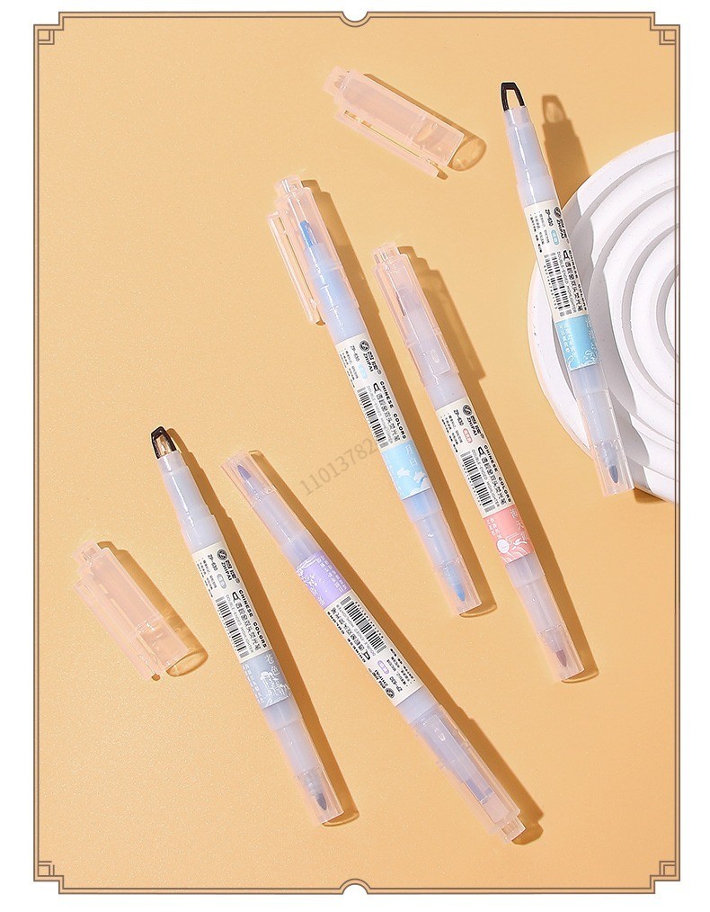 ZhiPai 5 Stück/Set Textmarker mit doppelter Spitze, Kawaii, farbige Manga-Marker, Pastellfarben, Scrapbooking, japanisches Schreibwaren-Schulmaterial – Detail 14