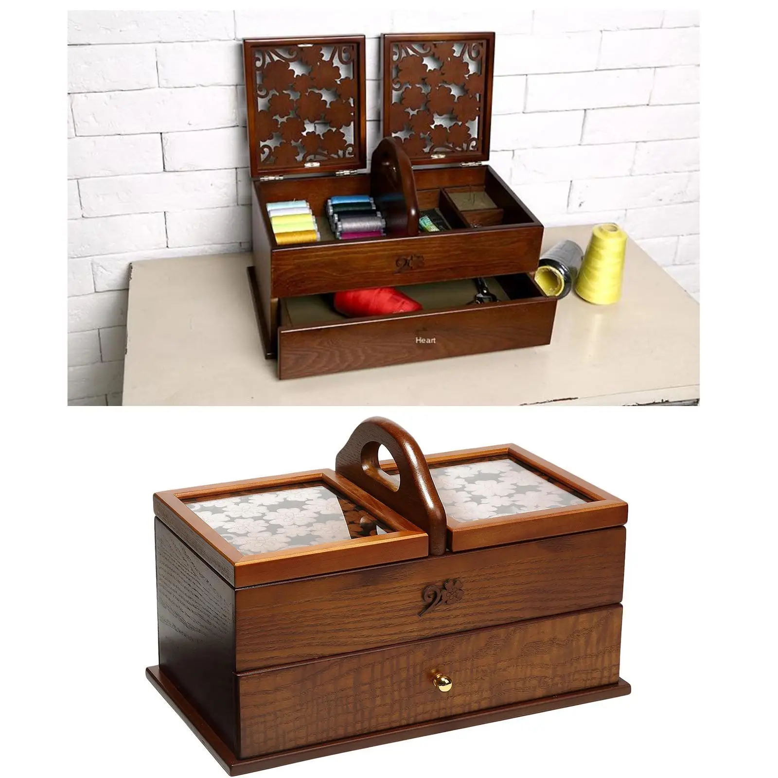 2  Elegant Pattern Sewing Basket with Professsional Hand And