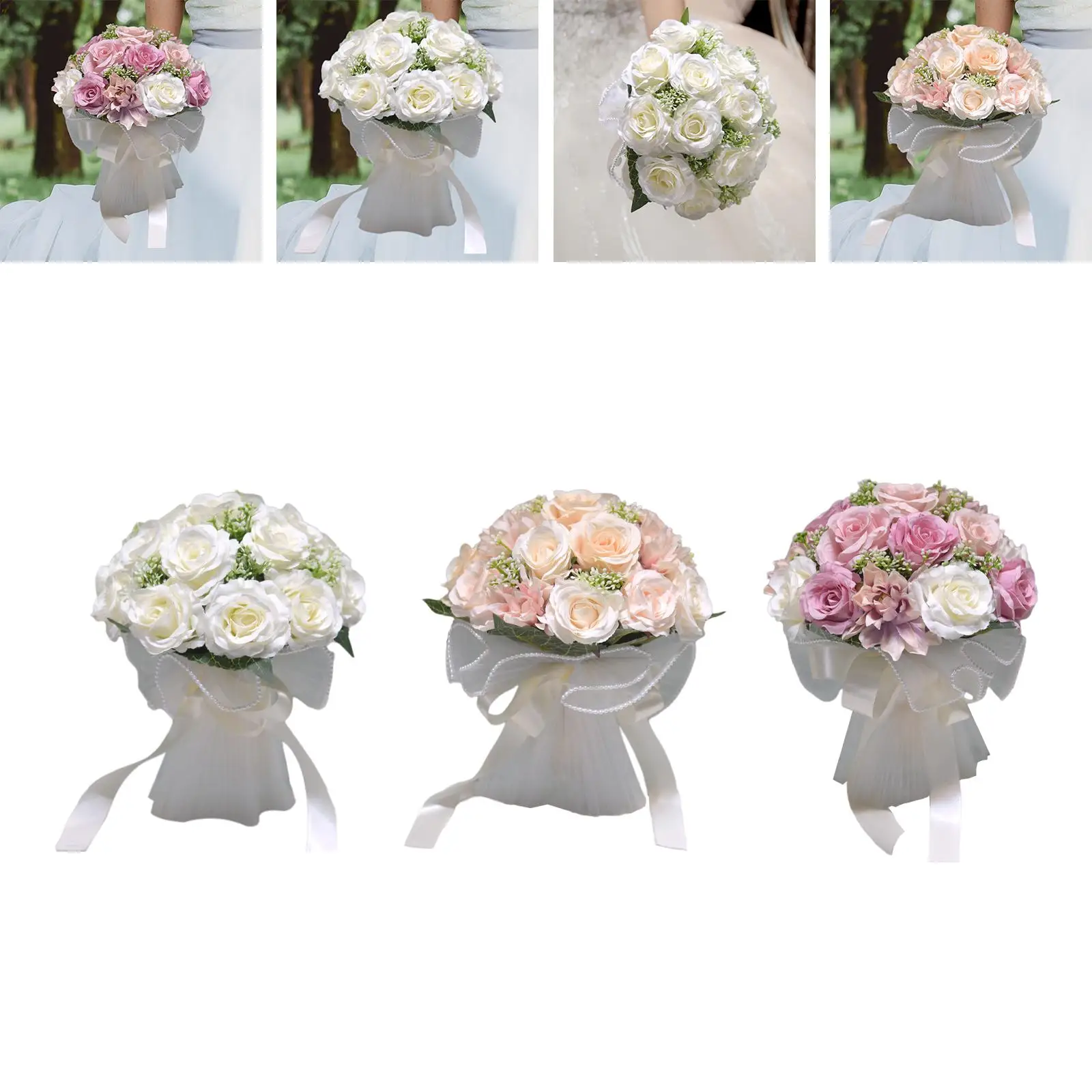 Wedding Throw Bouquet Artificial Bridal Bouquet for Photo Prop Ceremony