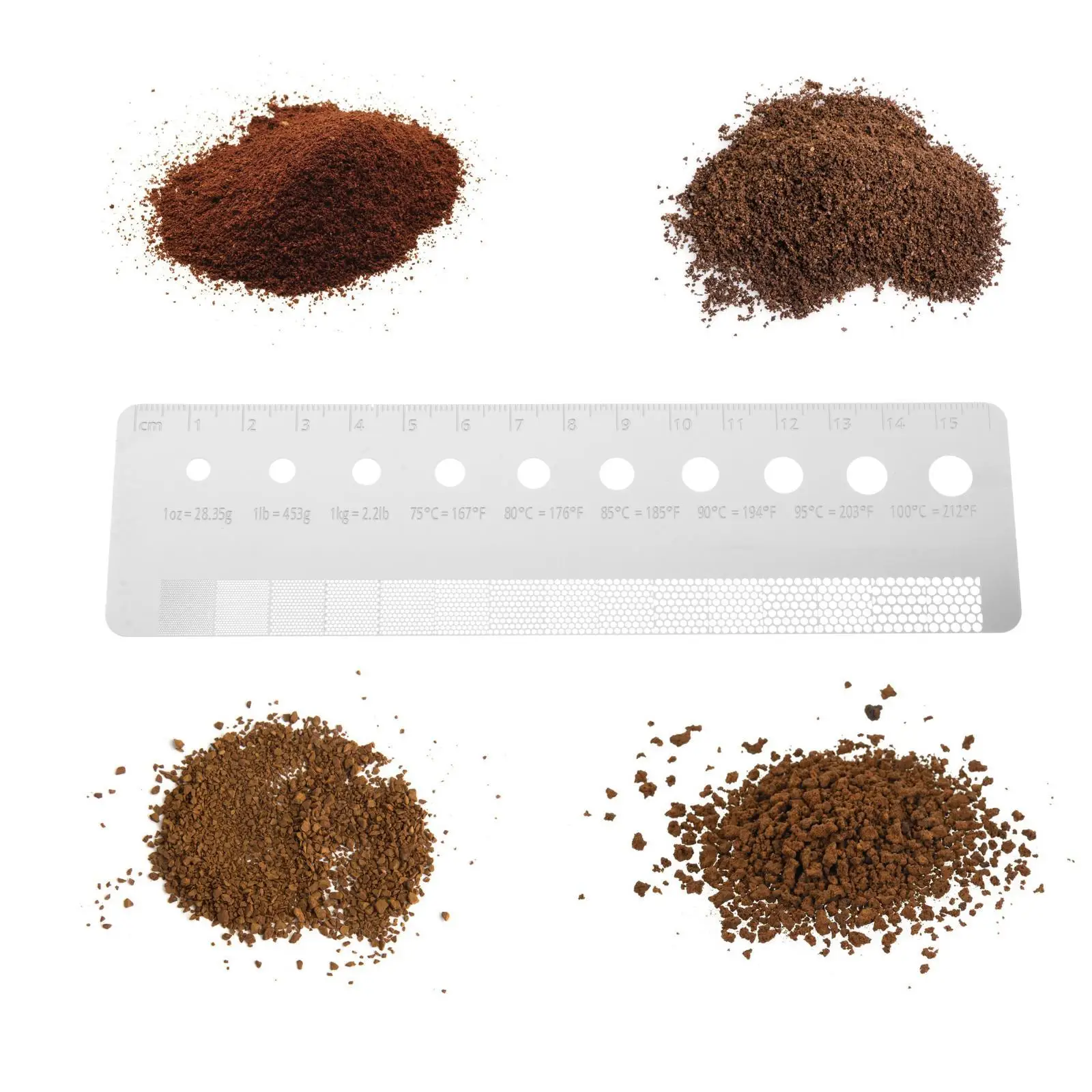 Ground coffee Sizes Measuring High Precision Measuring Tool Roughness Gauge Card Coffee Powder Size Scale for Coffee Maker Cafes