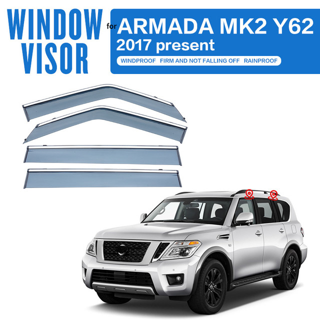 Door Visor Window Visor For Nissan Armada Y62 20172018 2019 2020