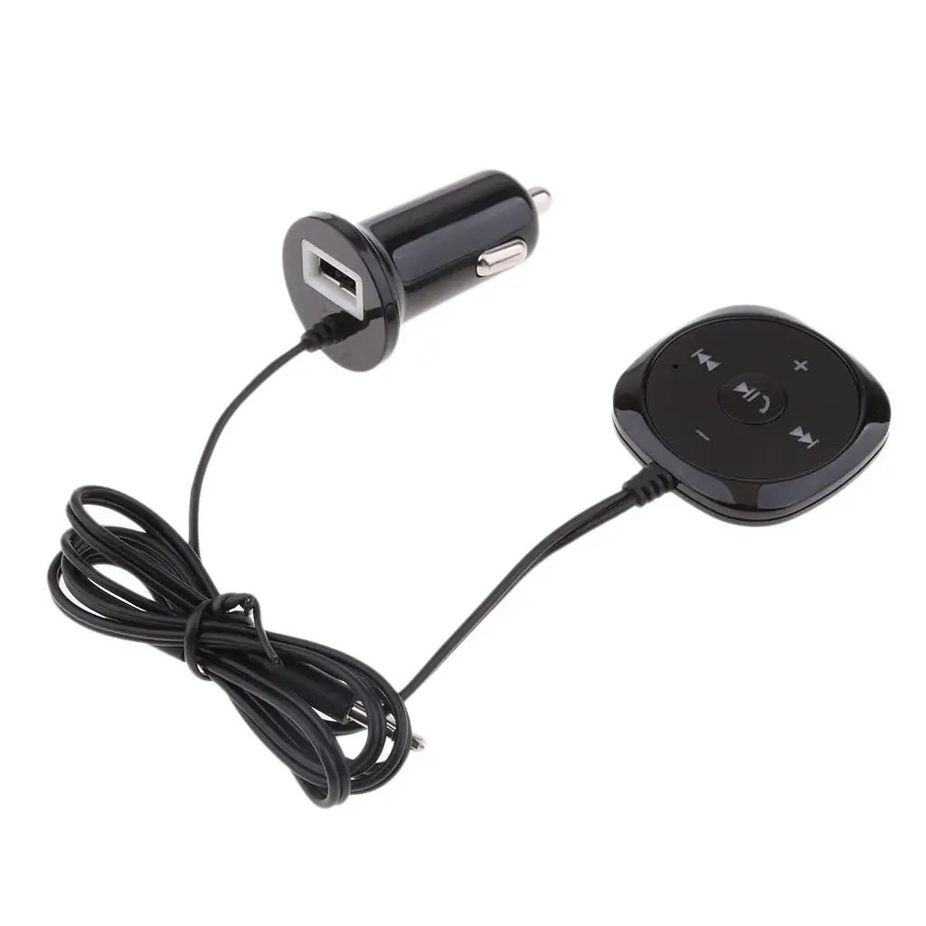 Bluetooth 3.0 Car Kit Hands-Free Wireless Receiver 2.1A USB Car Charger 3.5mm AUX Universal Most Car