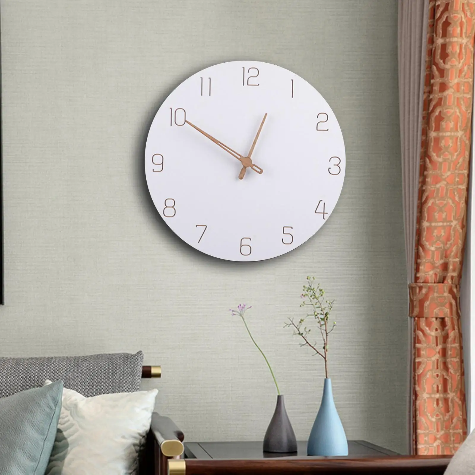 Modern Wall Clock Clock Silent Non Ticking 12 inch for Bedroom School Home