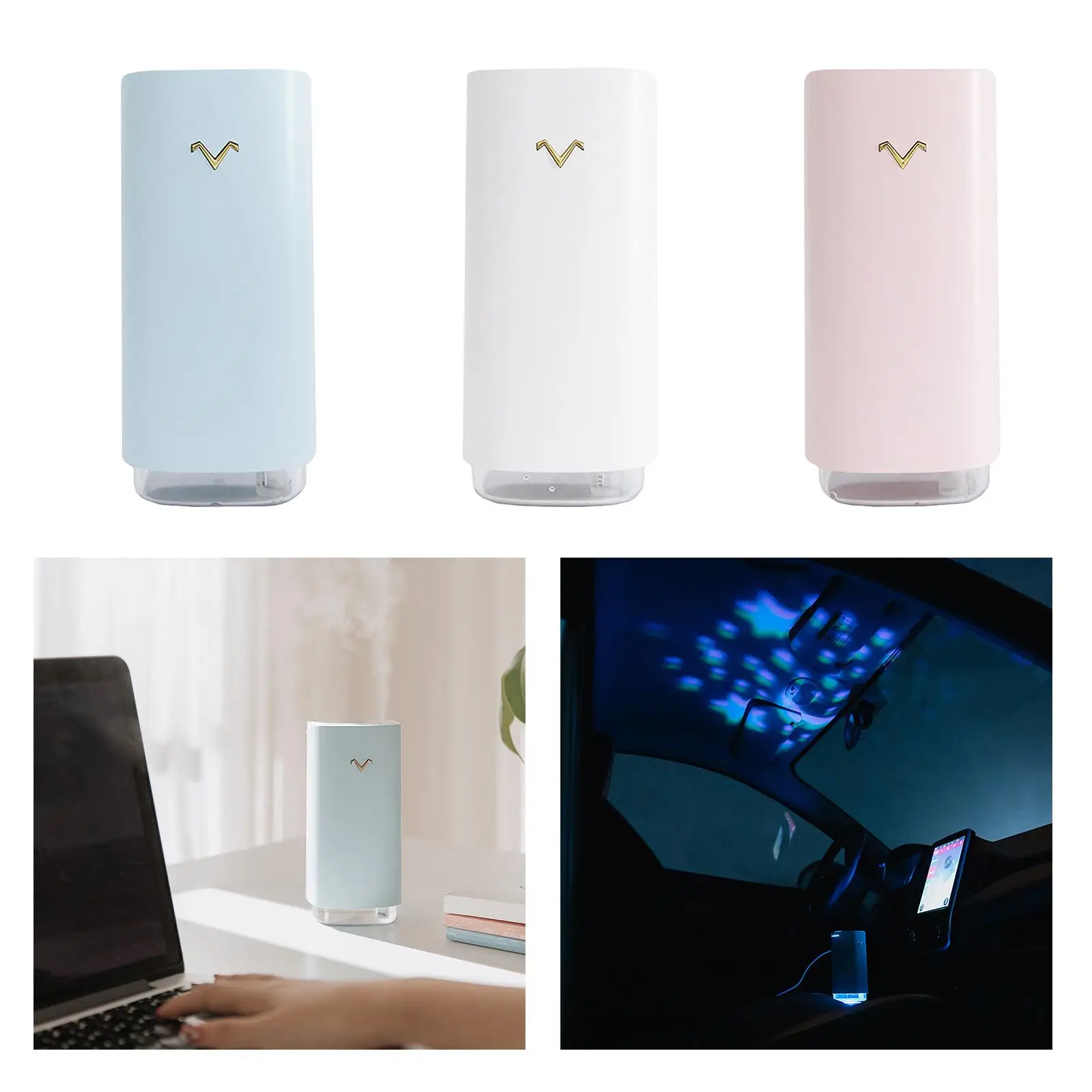 Wireless Air Humidifier with 2 Projector Slides 45ml/H Spray Volume Time Setting Auto-Off Mist Maker for Children Room Tabletop