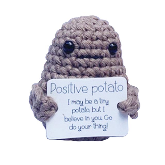 Funny Positive Potato with Positive Card Mini Positive Potatoes Knitting  Inspired Toy Cheer Up Gifts for Friends - AliExpress