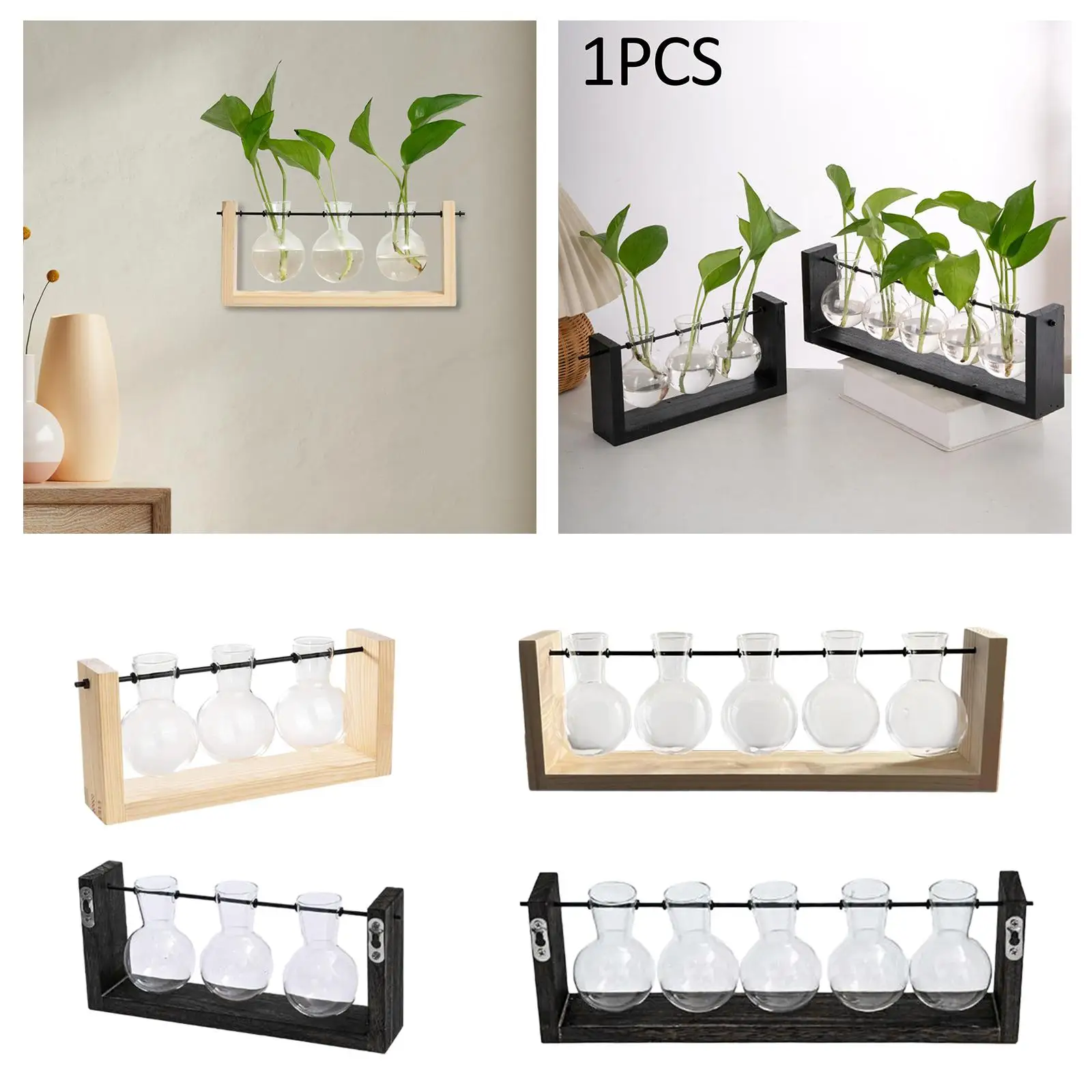 Hydroponic Plant Vases Wall Hanging Glass Hanging Planter Terrarium for Home Indoor Hydroponic Plant Cutting Kitchen Living Room