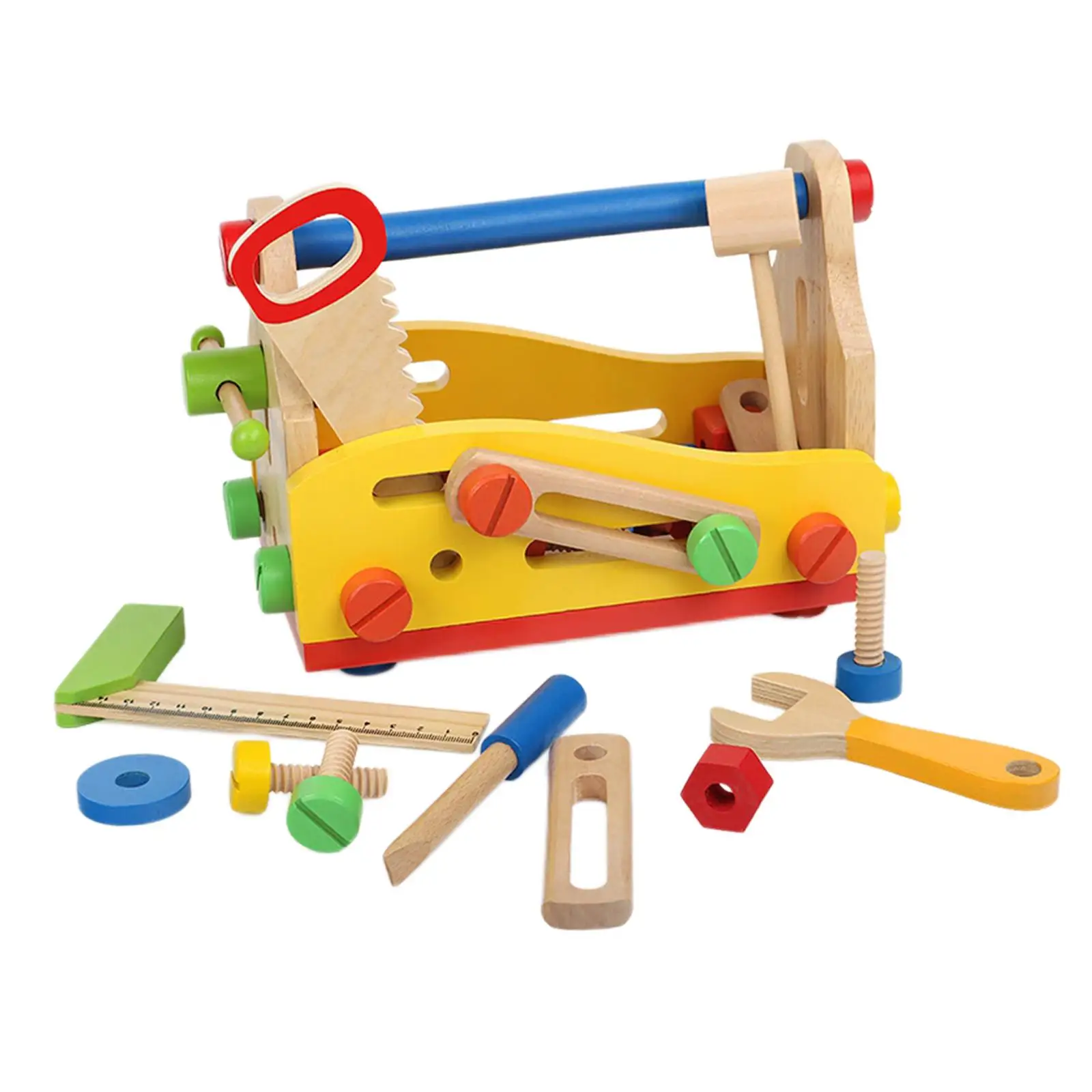 Montessori Wooden Tool Toy Educational Learning Toy Screw Disassembly Toys Play Tool for Children Toddler Kids