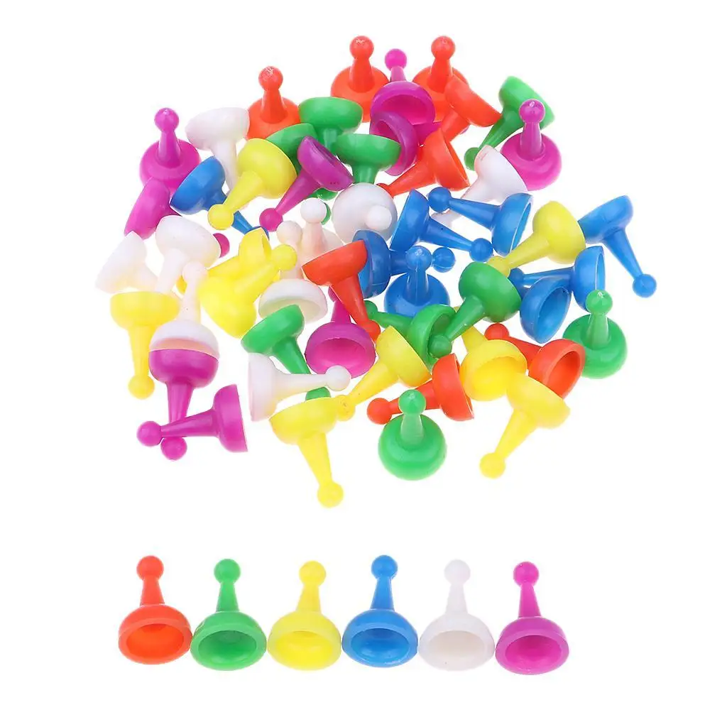 60Pcs Board Game Chess Pieces Checkers Plastic Accessories for Halma Chess Checkers Chess Game Chessman