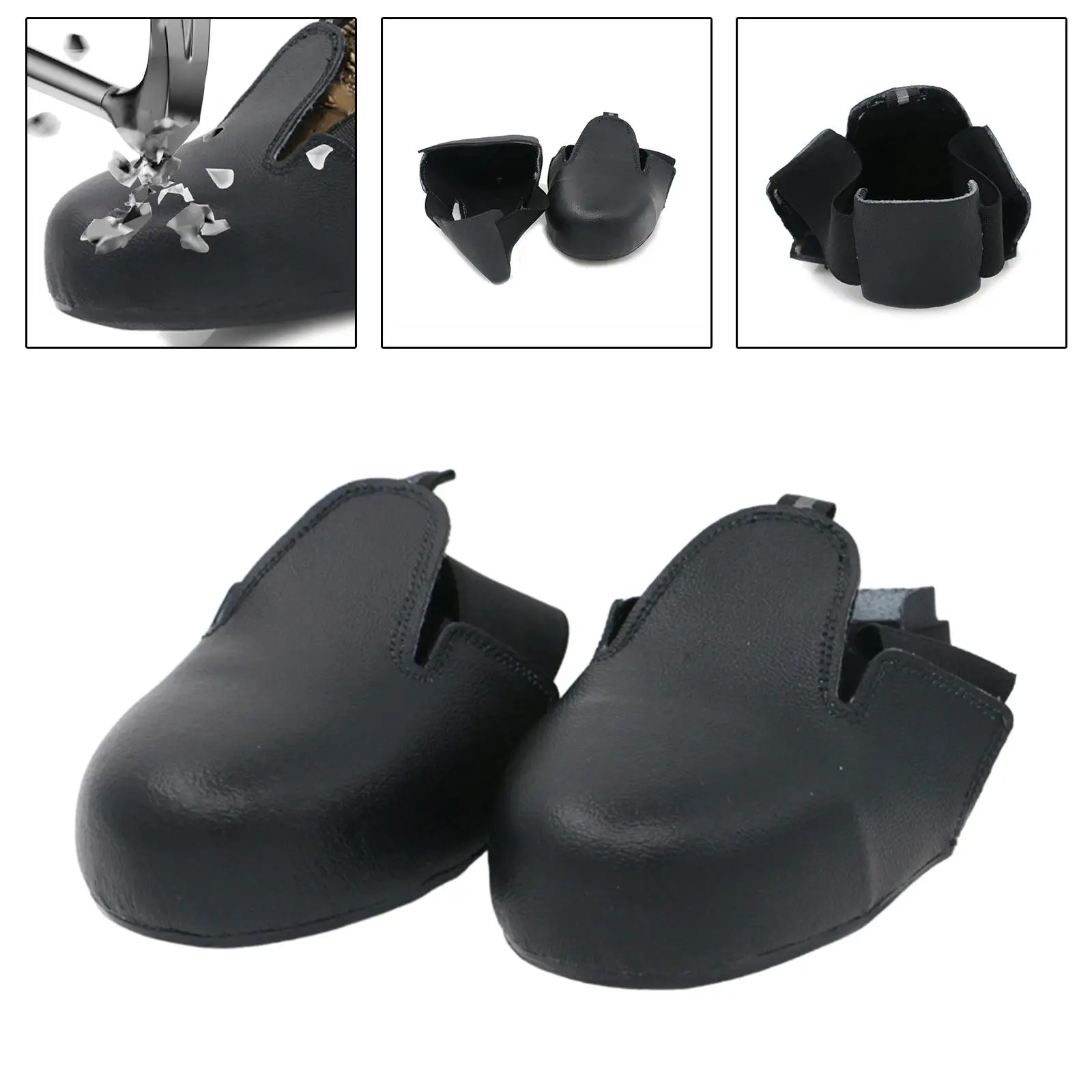 Toe Cap Safety Overshoes Universal Toe Work Shoe Cover Shoe Cap Workplace Anti Smash Cover Anti Smashing PU Leather Shoes Covers