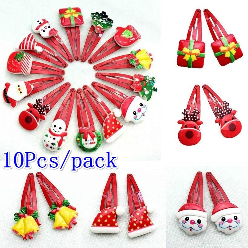 Description Picture 2 of item10pcs Kids Girl Candy Hairpin Baby Hair Clip Christmas Barrettes Christmas Headbands