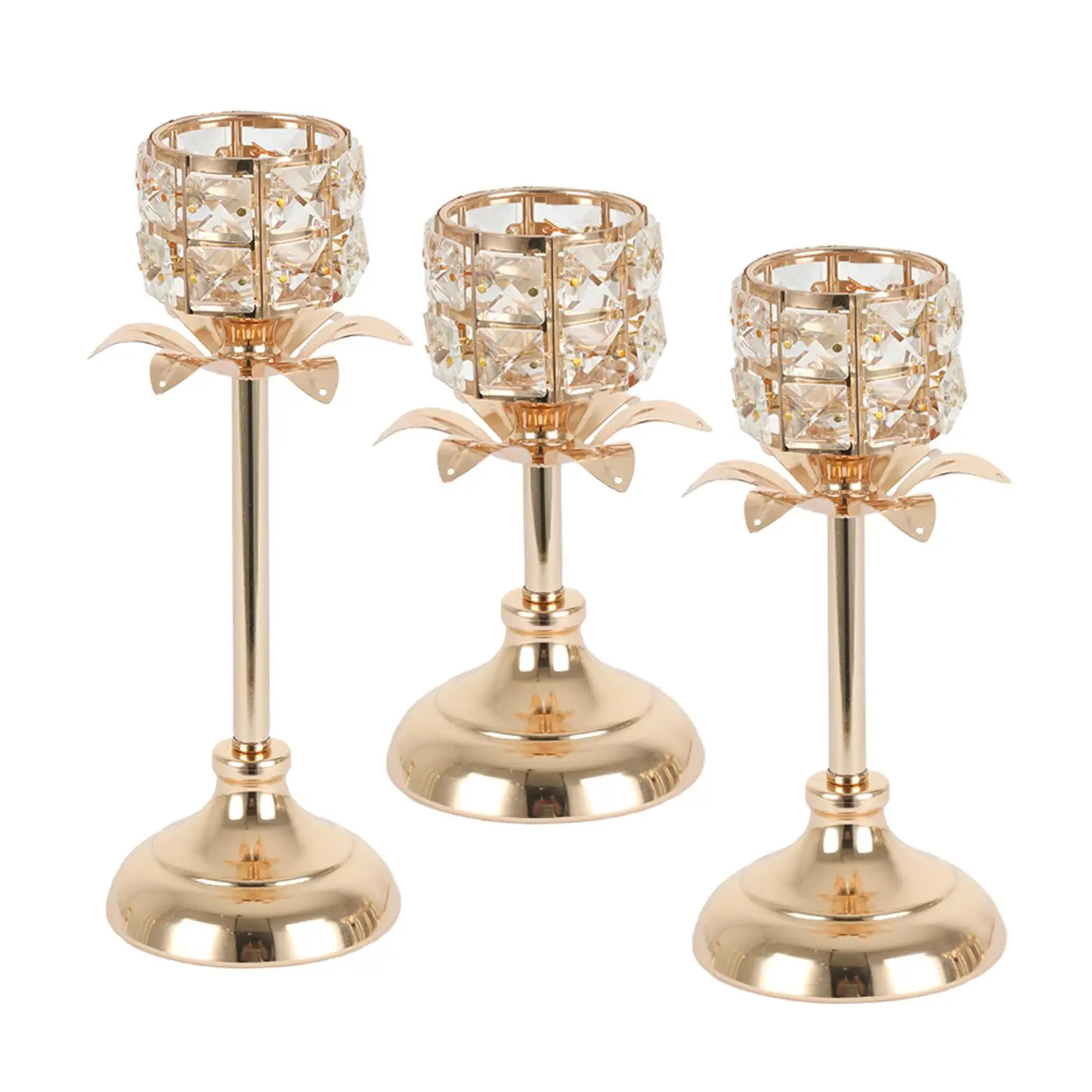 Gold Candlestick Metal Pillar Stand Ornaments Centerpiece Centerpieces Gift for Wedding Tea Light Parties Table Living Room