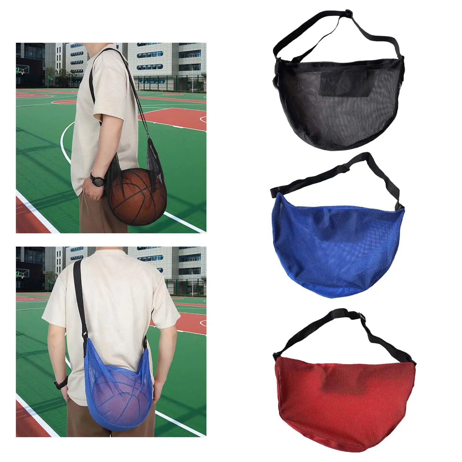 Basketball Carry Bag Balls Bags Mesh Adjustable Shoulder Strap Carrying Bag