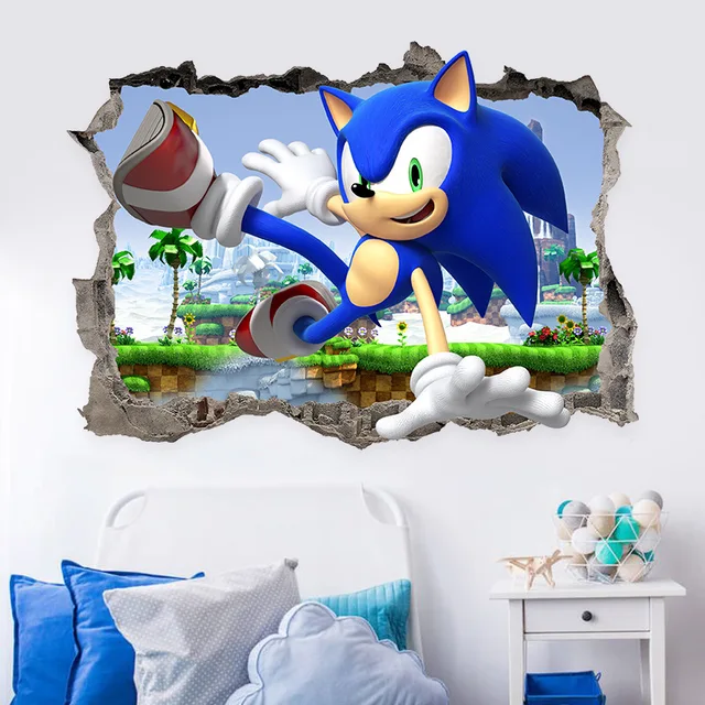 Cartoon Animation Wall Stickers Sonic The Hedgehog High-value Creative Game  Surrounding Children's Room 3D Graffiti Decoration - AliExpress