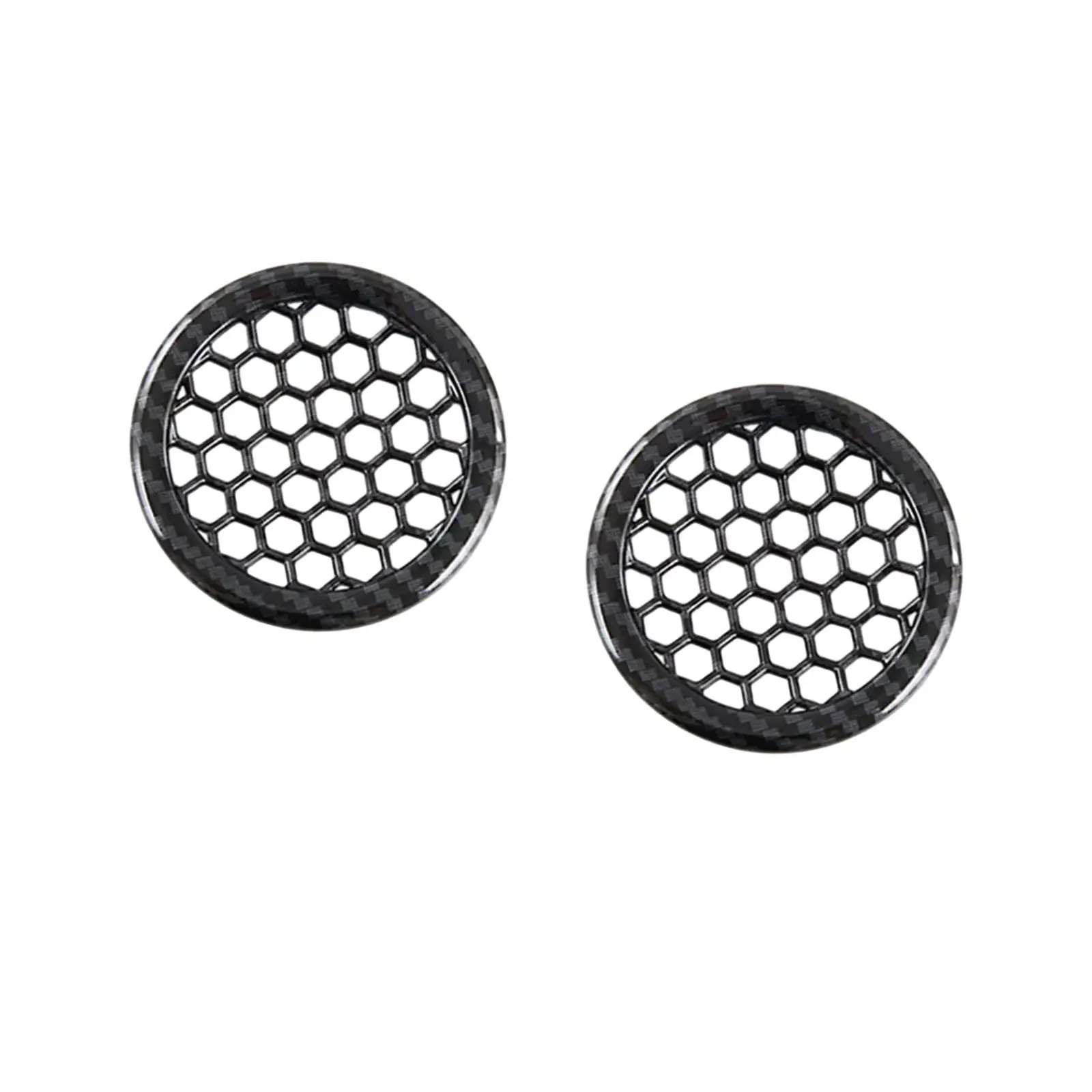 2x Car Inner Door Horn Ring Covers Carbon Fiber Car Parts Auto Speaker Ring Durable Loudspeaker Circle Trim for Byd Dolphin