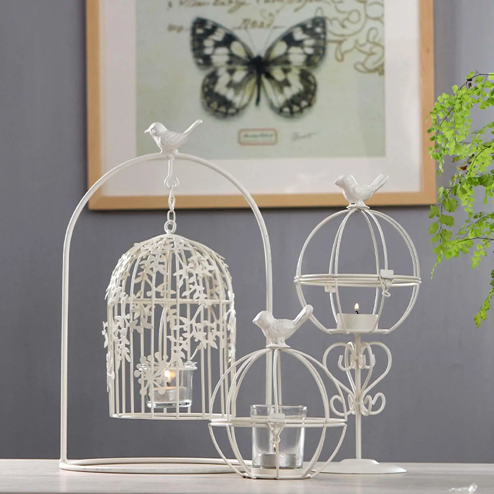 Tea Light Candle Holder Birdcage Candle Holder Dining Table Centerpiece Decoration for Living Room Wedding Birthday Gift