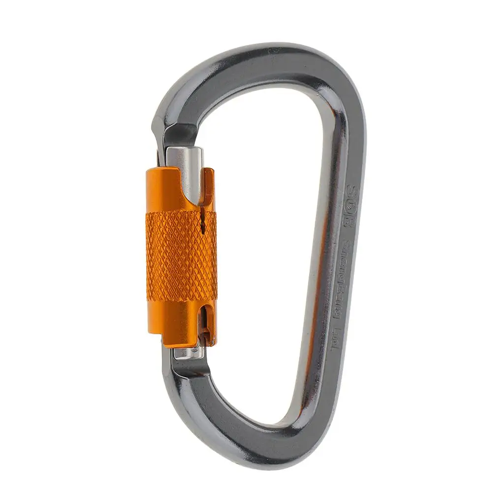 28KN Aluminum Carabiner D-Locking Carabiner Keychain Clip Hook for Hammock,