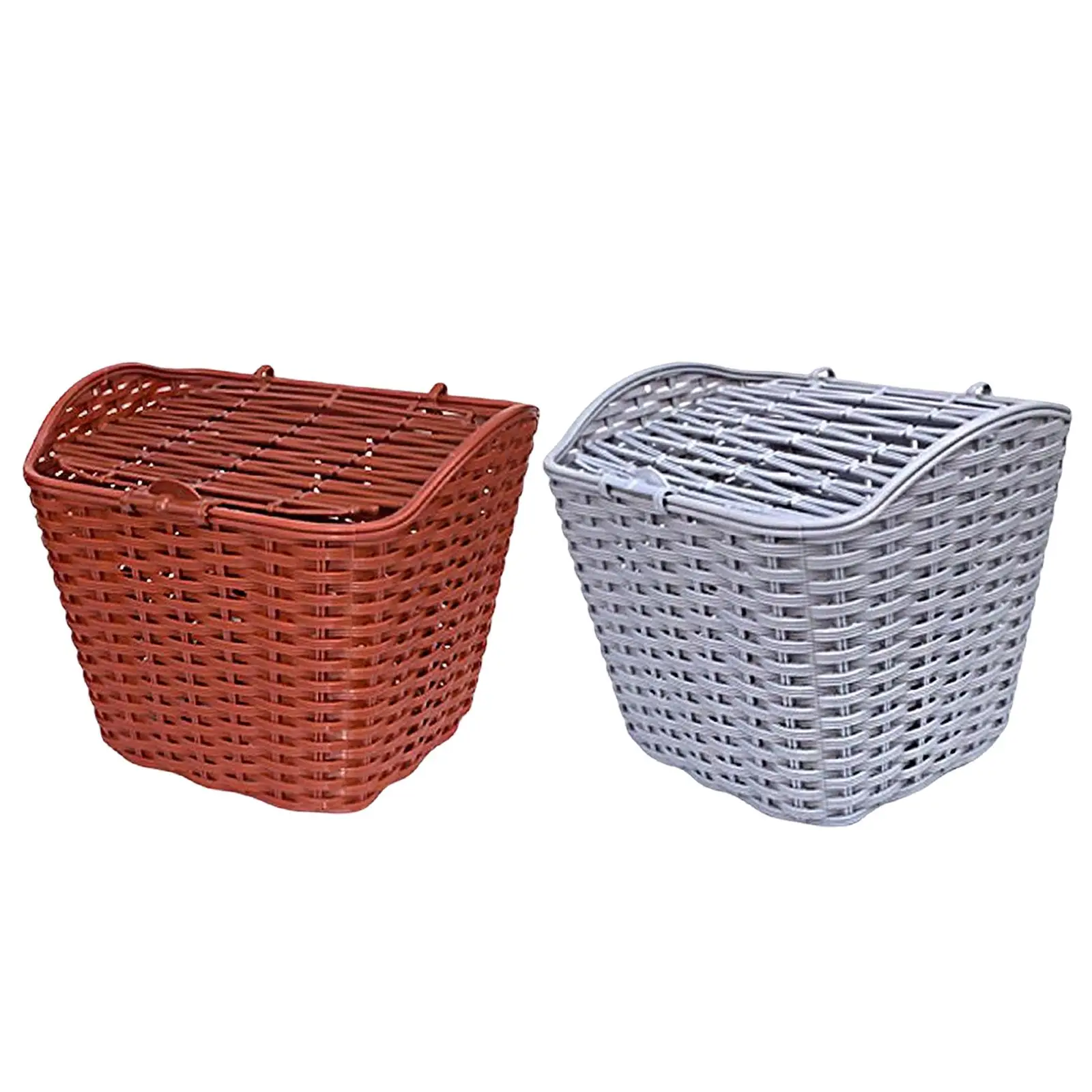 Plastic Bike Basket with Lid Large Waterproof Sundries Container Bicycle